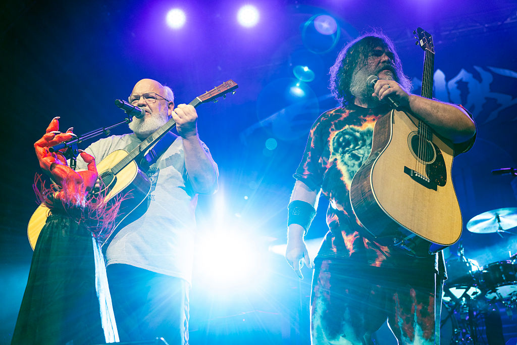 Kyle Gass and Jack Black of Tenacious D perform at PNC Music Pavilion on Sept. 06, 2023 in Charlotte, N.C.