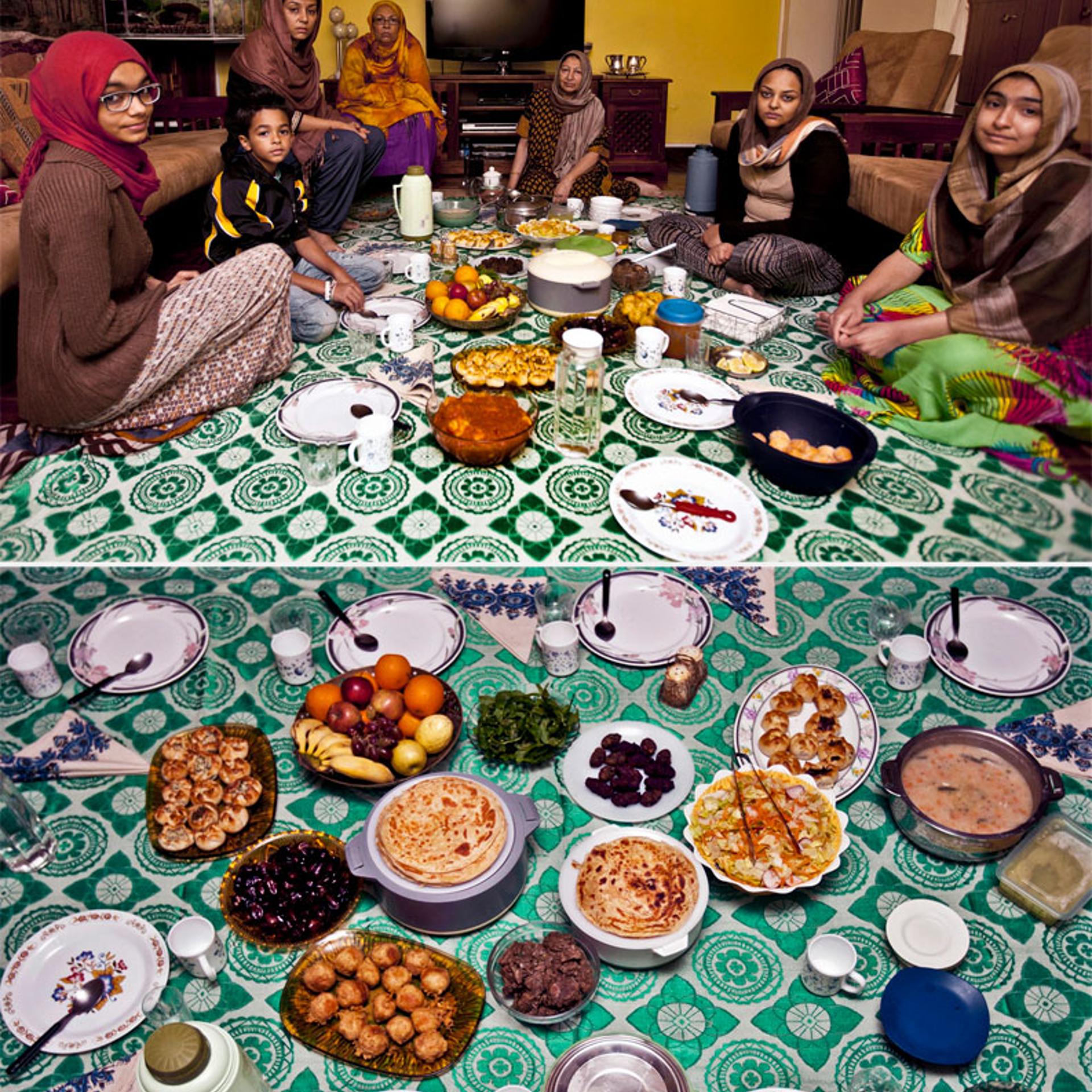 A Muslim family waits to break their fast in Nairobi on July 6, 2014.