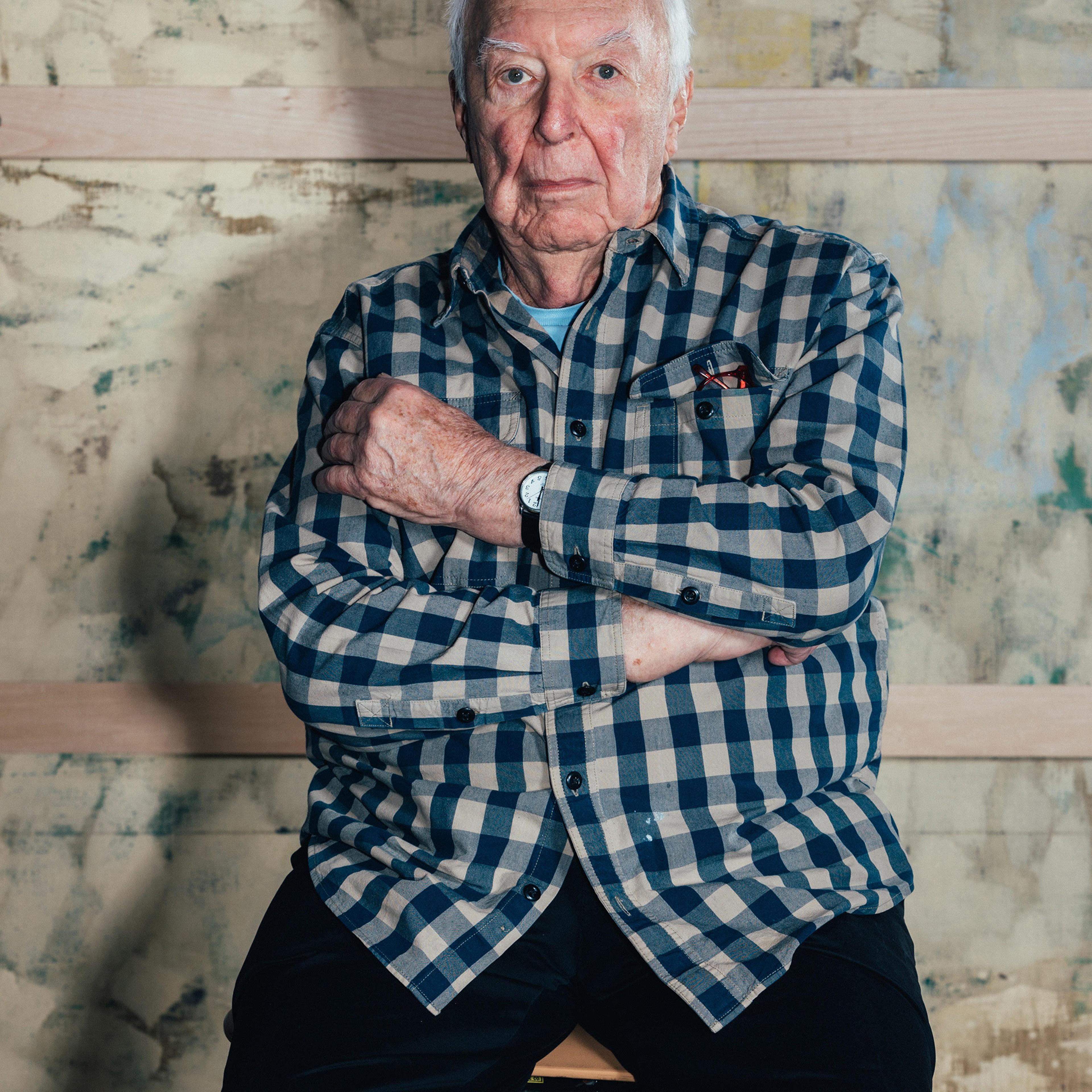 Artist Jasper Johns in his studio, a converted horse barn, in Sharon, Conn., on February 2, 2018. (Andrew White/The New York Times)