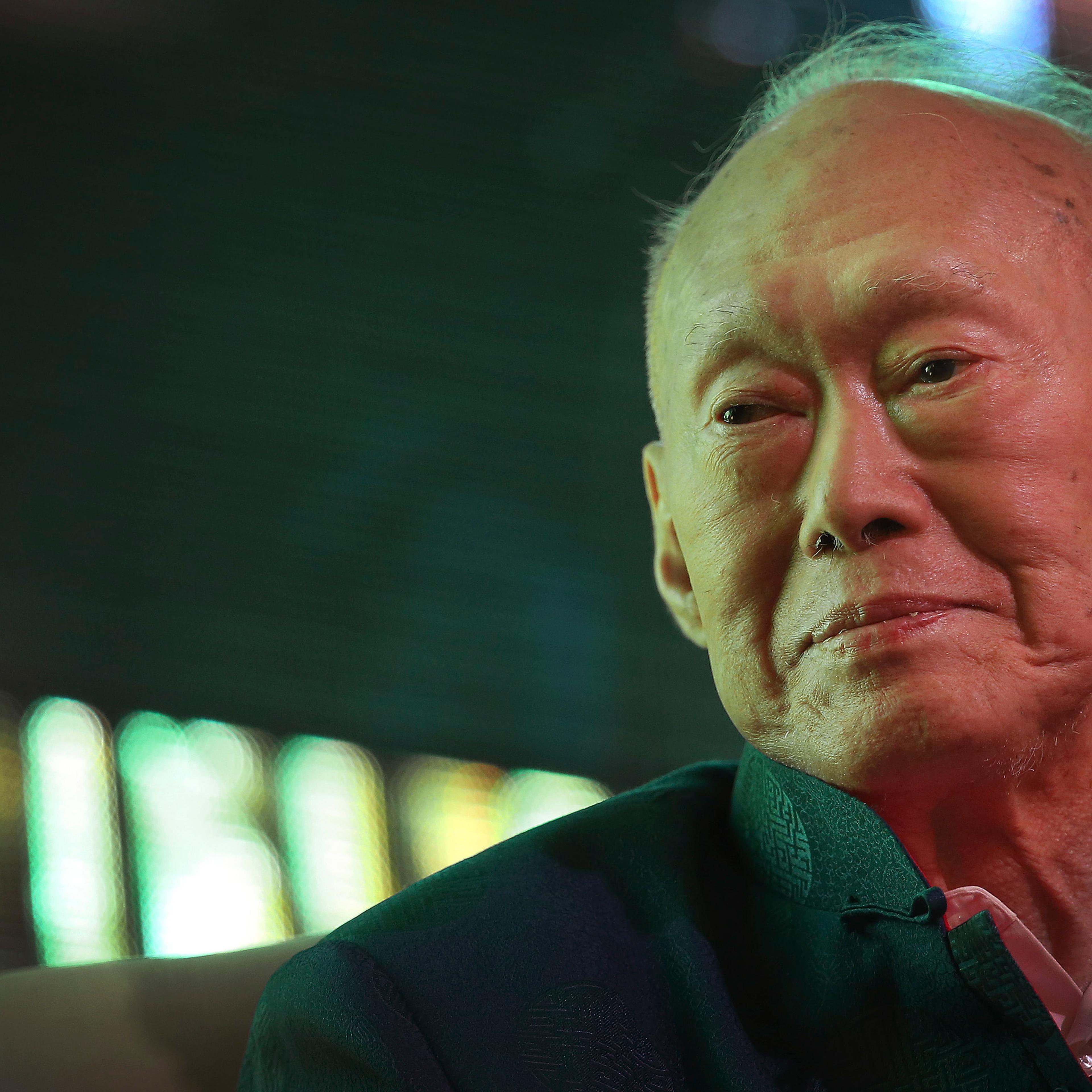 Singapore's former Prime Minister Lee Kuan Yew on March 20, 2013 in Singapore
