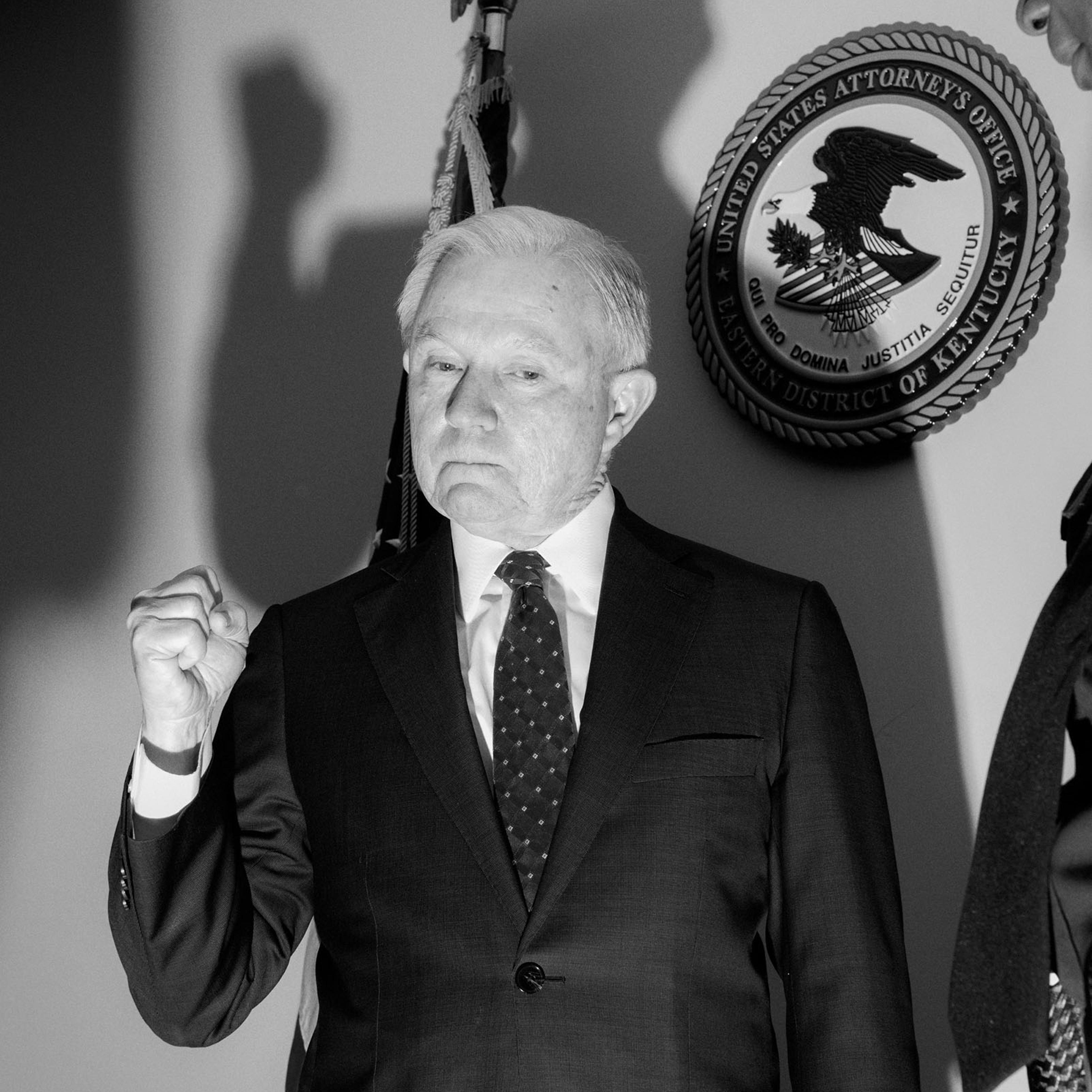 Sessions greets law-enforcement officers in Kentucky.