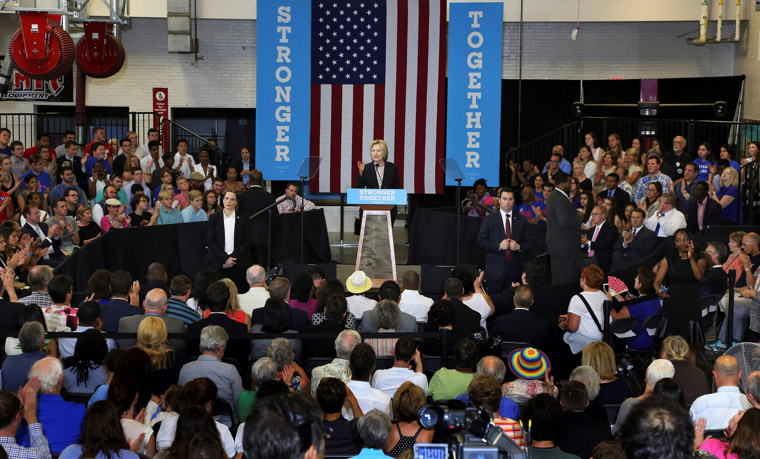 Hillary Clinton speaks at a campaign rally in Columbus, Ohio, June 21, 2016.