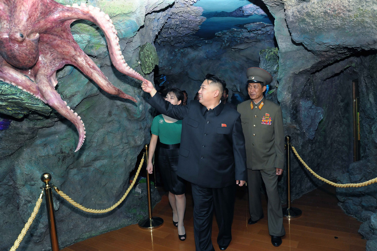 July 26, 2012. North Korean leader Kim Jong Un and his wife Ri Sol Ju visit the Rungna People's Pleasure Ground in Pyongyang.