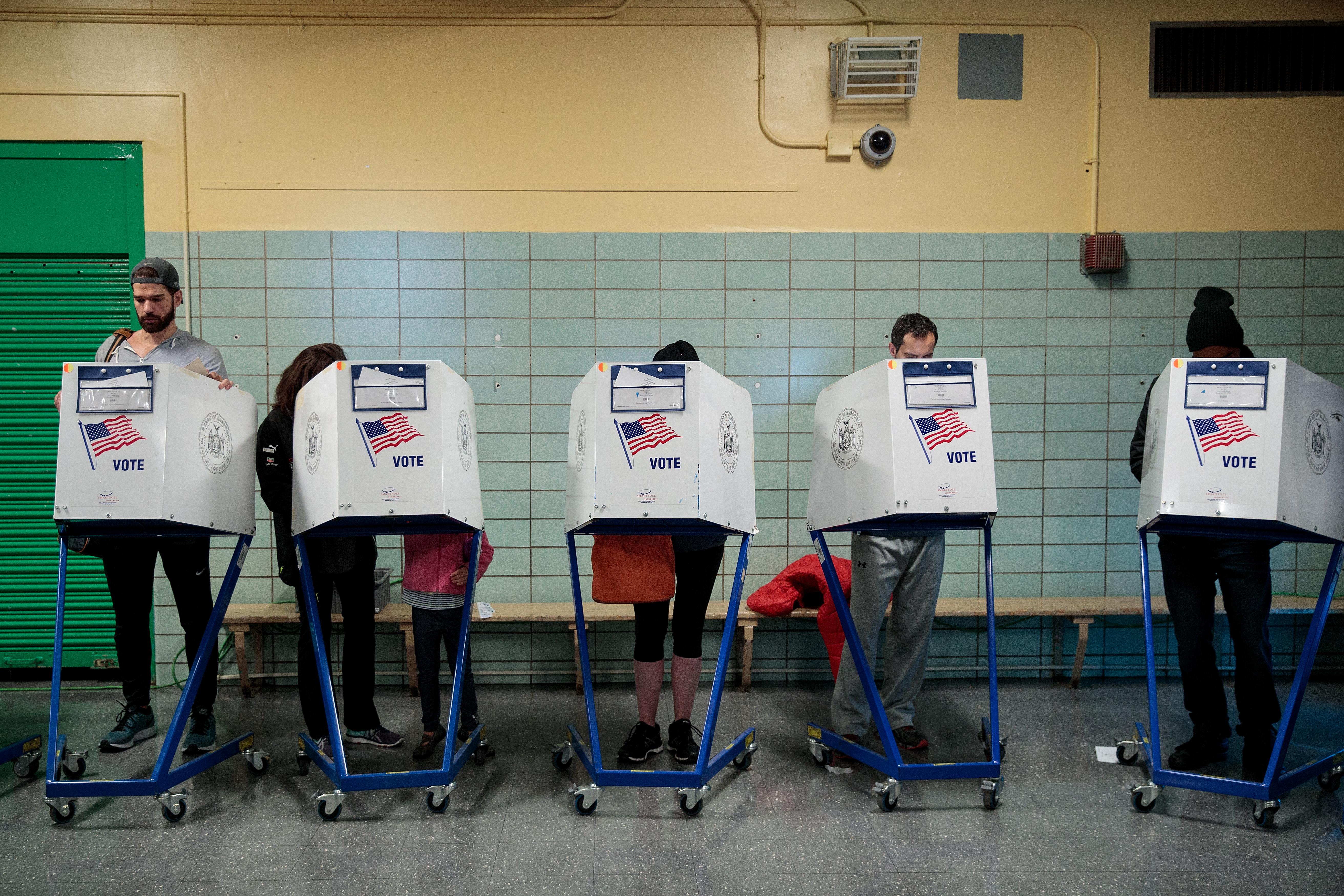 Nation Goes To The Polls In Contentious Presidential Election Between Hillary Clinton And Donald Trump