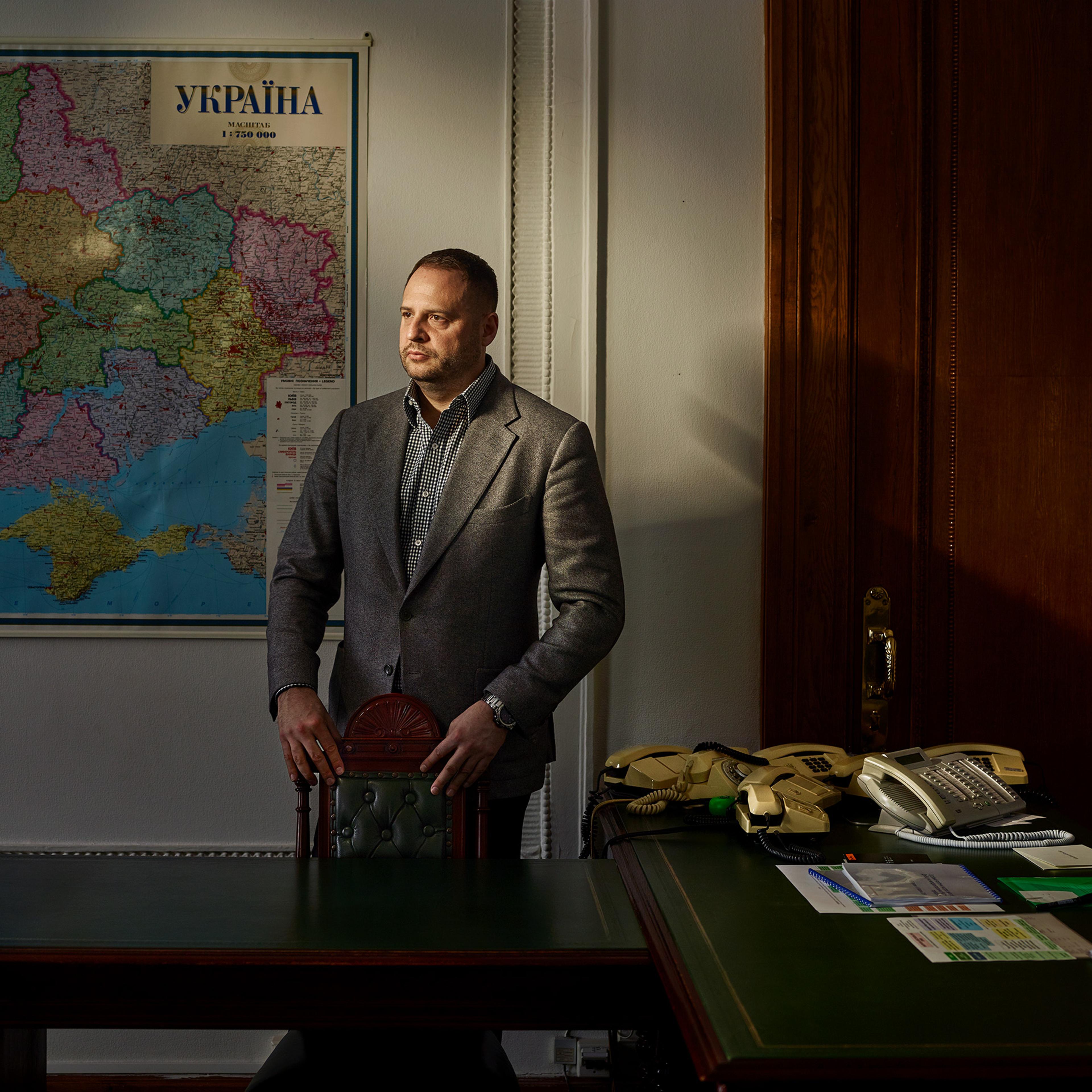 Andriy Yermak, a top adviser to Zelensky, at his office in Kyiv on Dec. 4