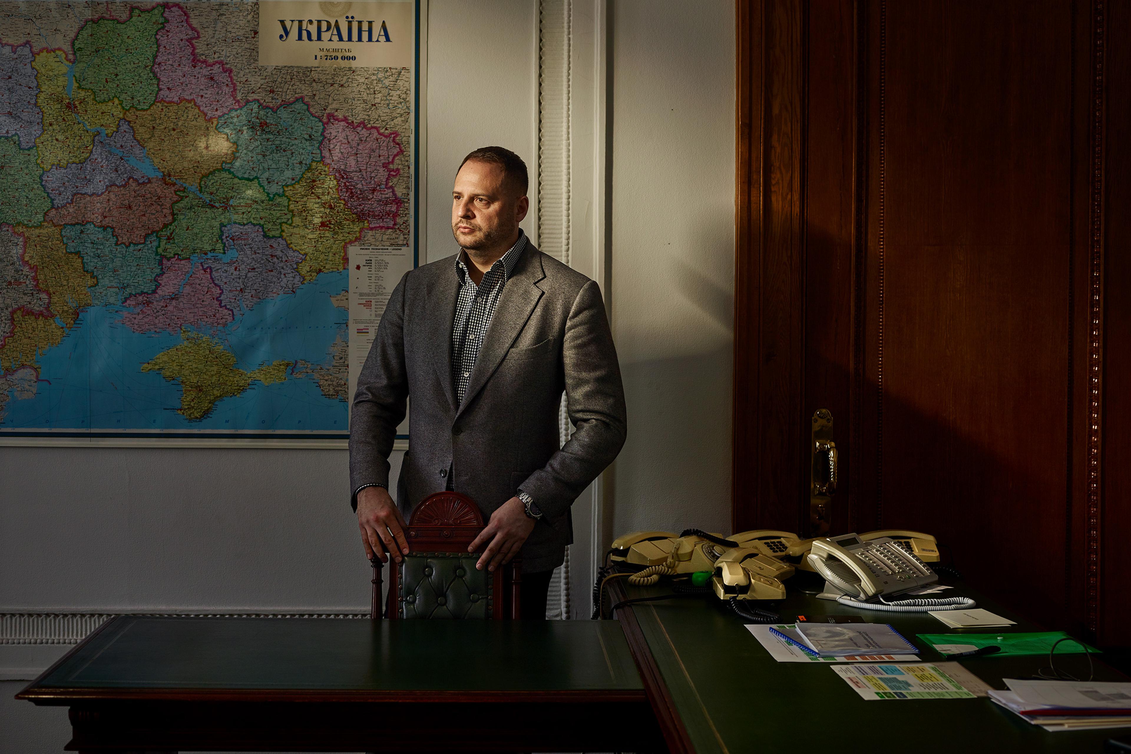 Andriy Yermak, a top adviser to Zelensky, at his office in Kyiv on Dec. 4
