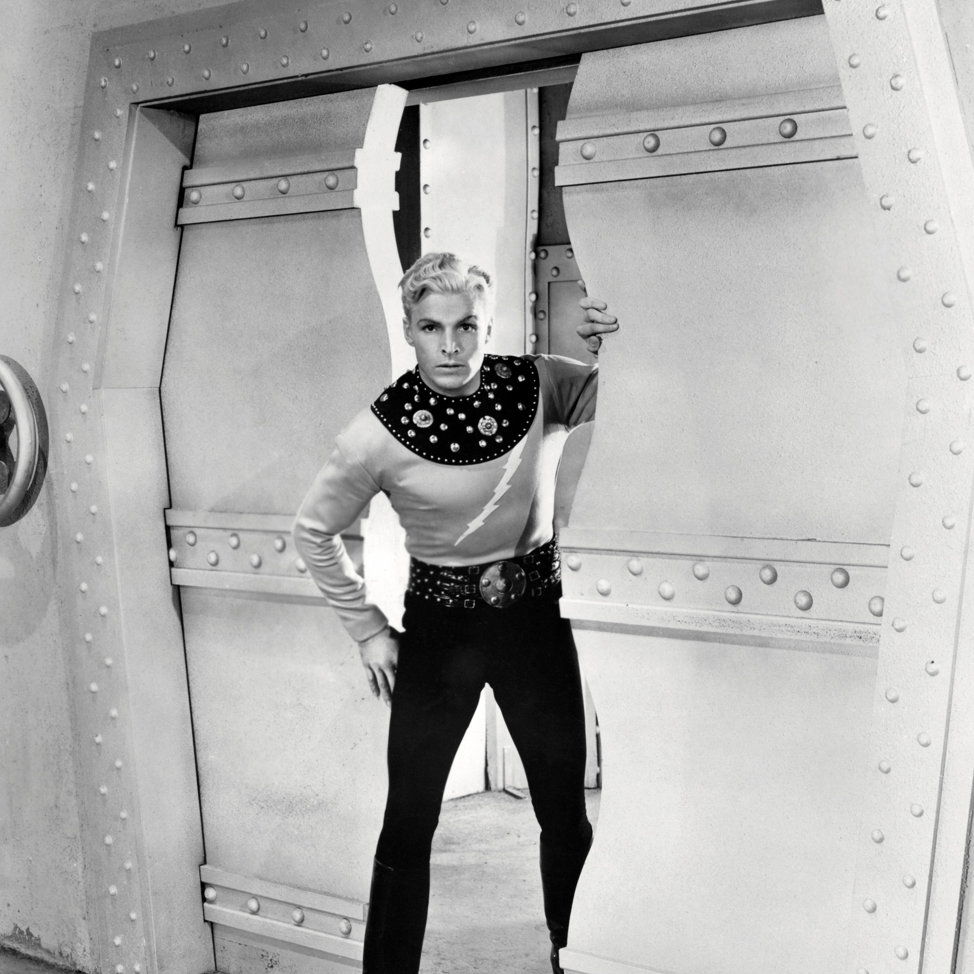 American athlete and actor Buster Crabbe in the title role of 'Flash Gordon', 1936.