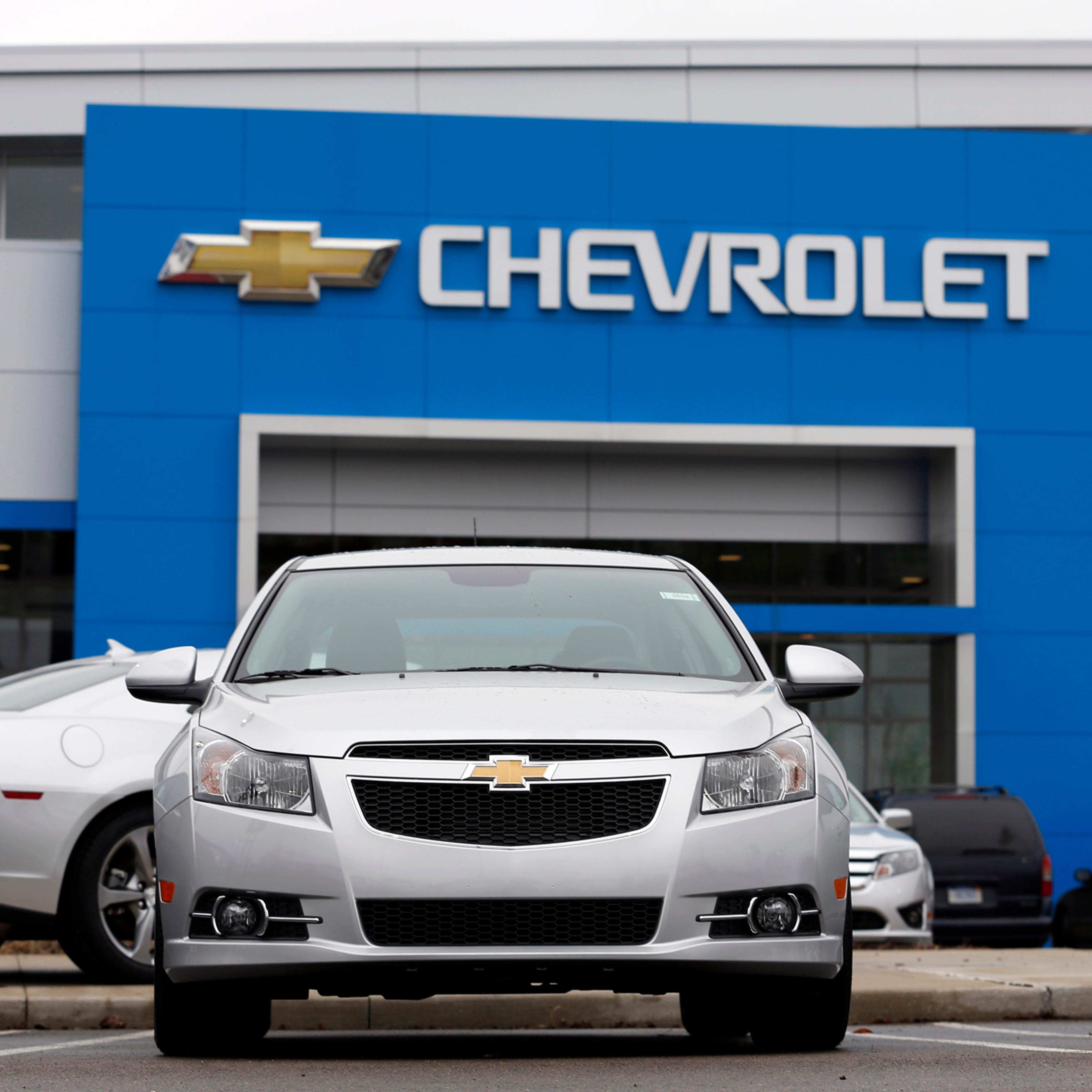 A General Motors Co. 2014 Chevrolet Cruze vehicle sits on the lot at a dealership in Southfield, Michigan, March 28, 2014.