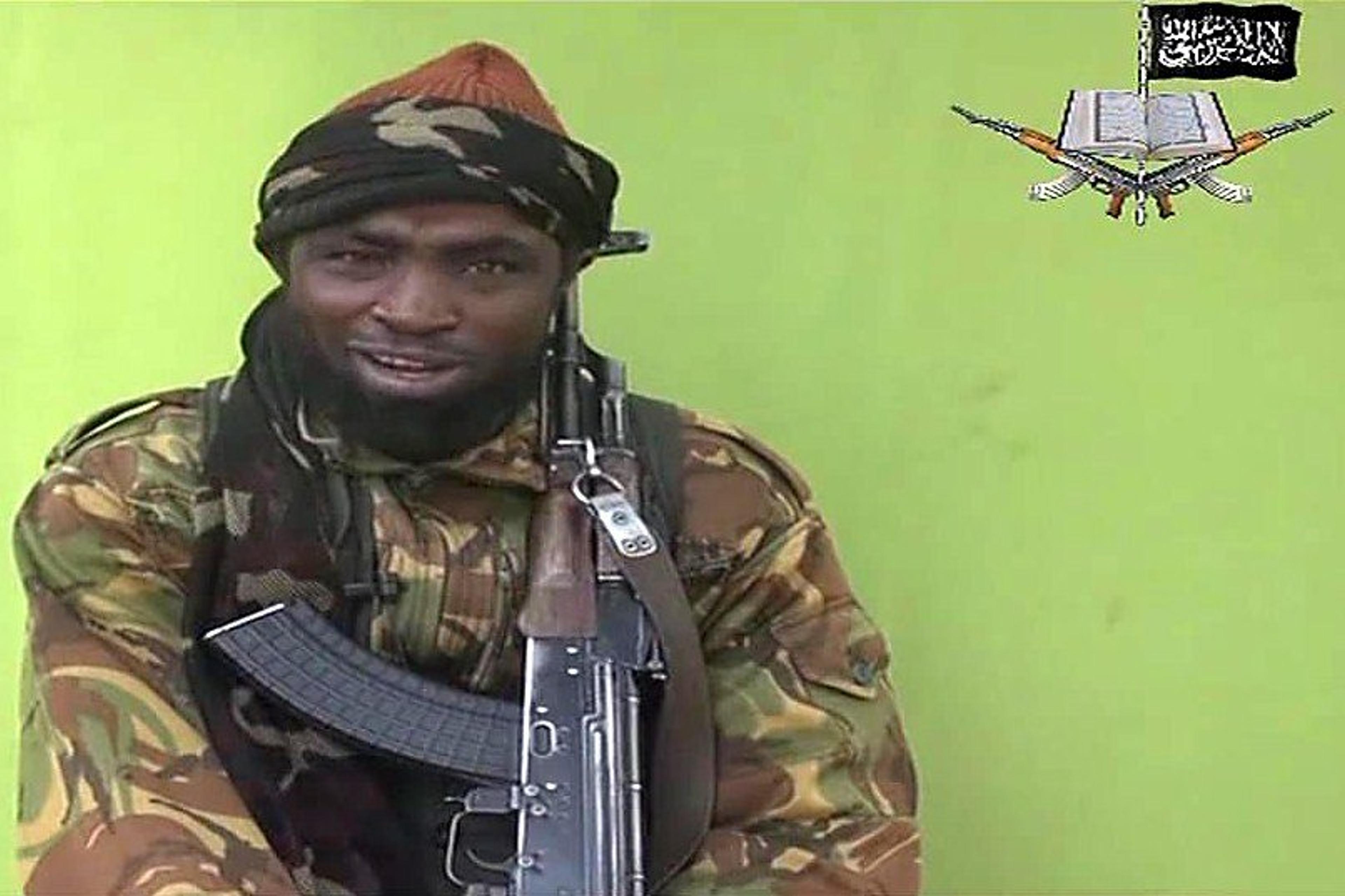 A screengrab taken on May 12, 2014, from a video released by Nigerian Islamist extremist group Boko Haram and obtained by AFP shows a man claiming to be the leader of the Nigerian Islamist extremist group, Abubakar Shekau.