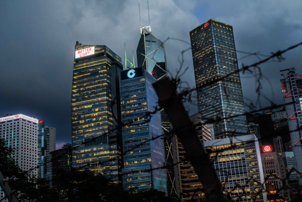 Views of Hong Kong Business District as China-Sanctions Bill On Hong Kong Law Wins U.S. Senate Approval