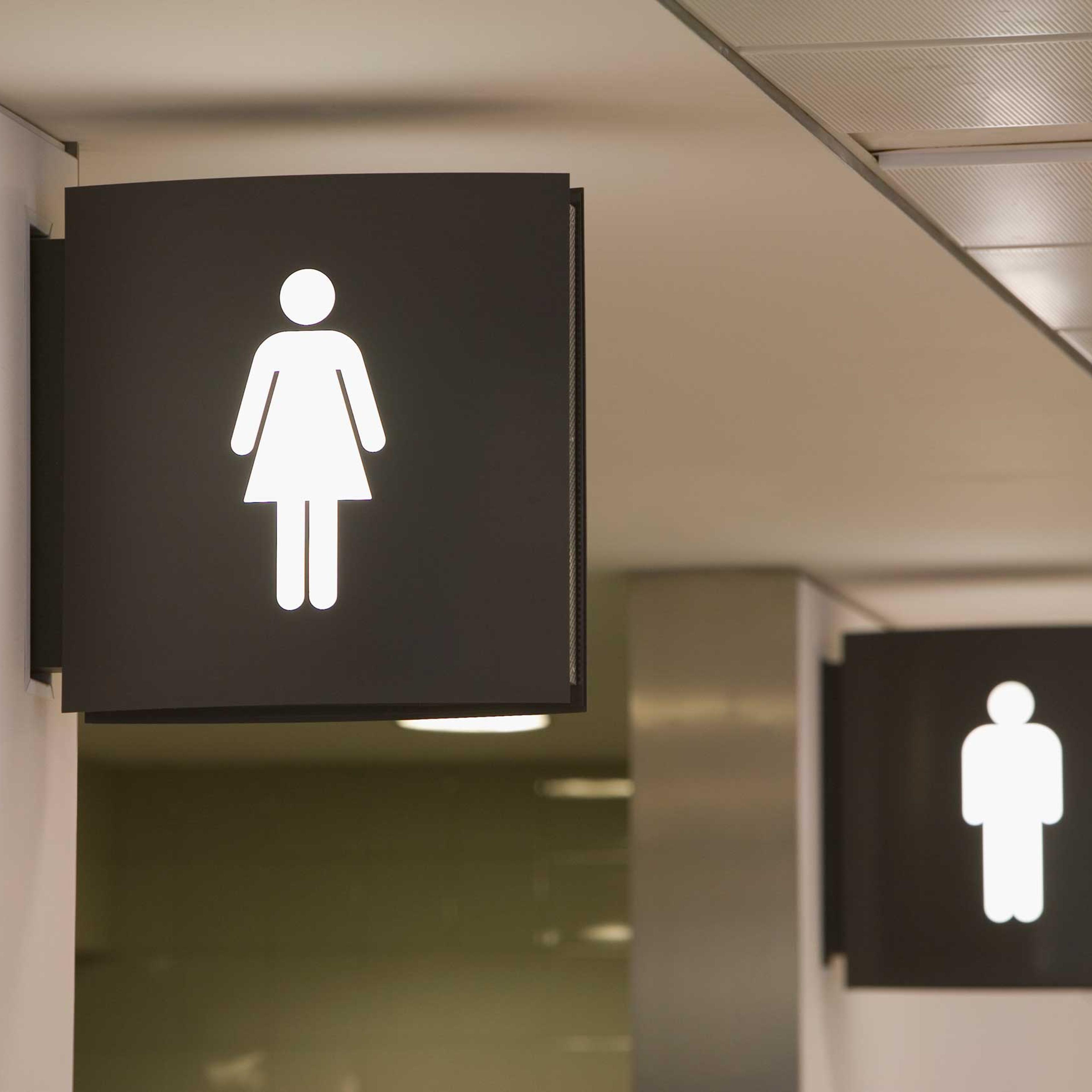 Signs for men's and women's toilets