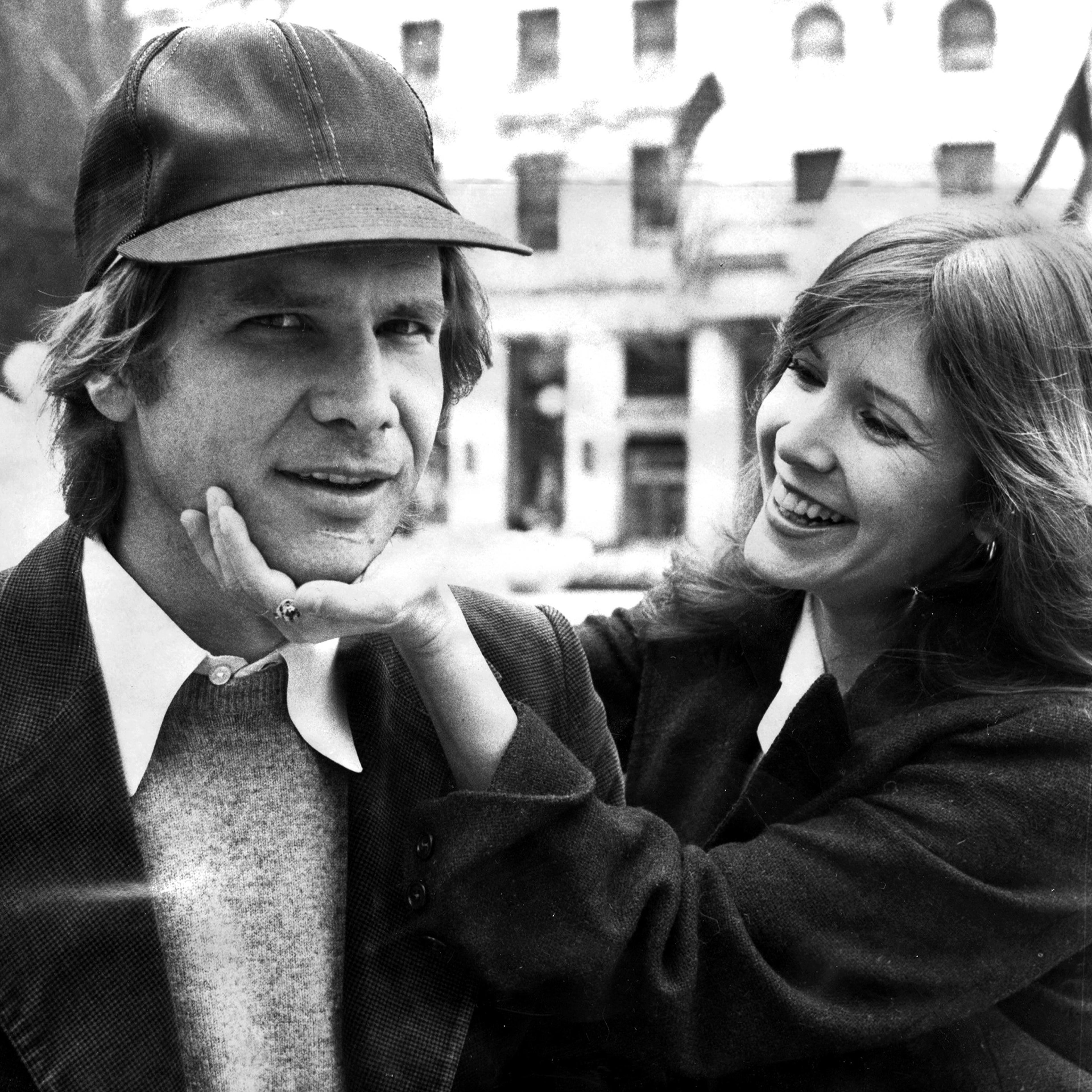 Harrison Ford and Carrie Fisher on Fifth Ave outside The Pla