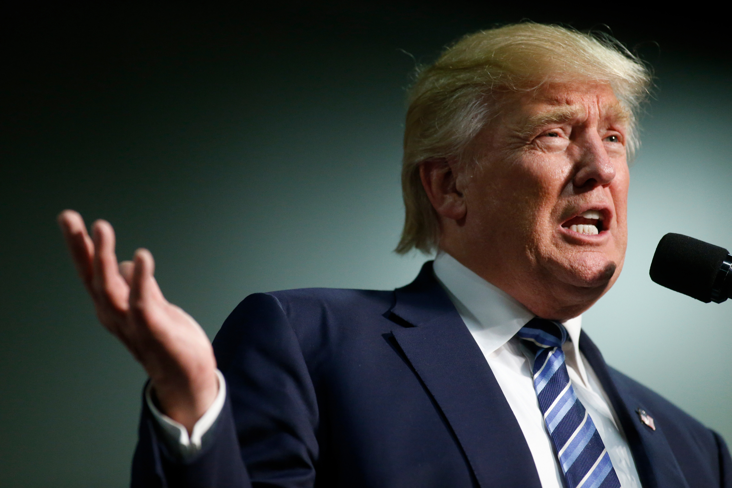 Donald Trump speaks to supporters at a rally in Charlotte, North Carolina, on October 14, 2016.
