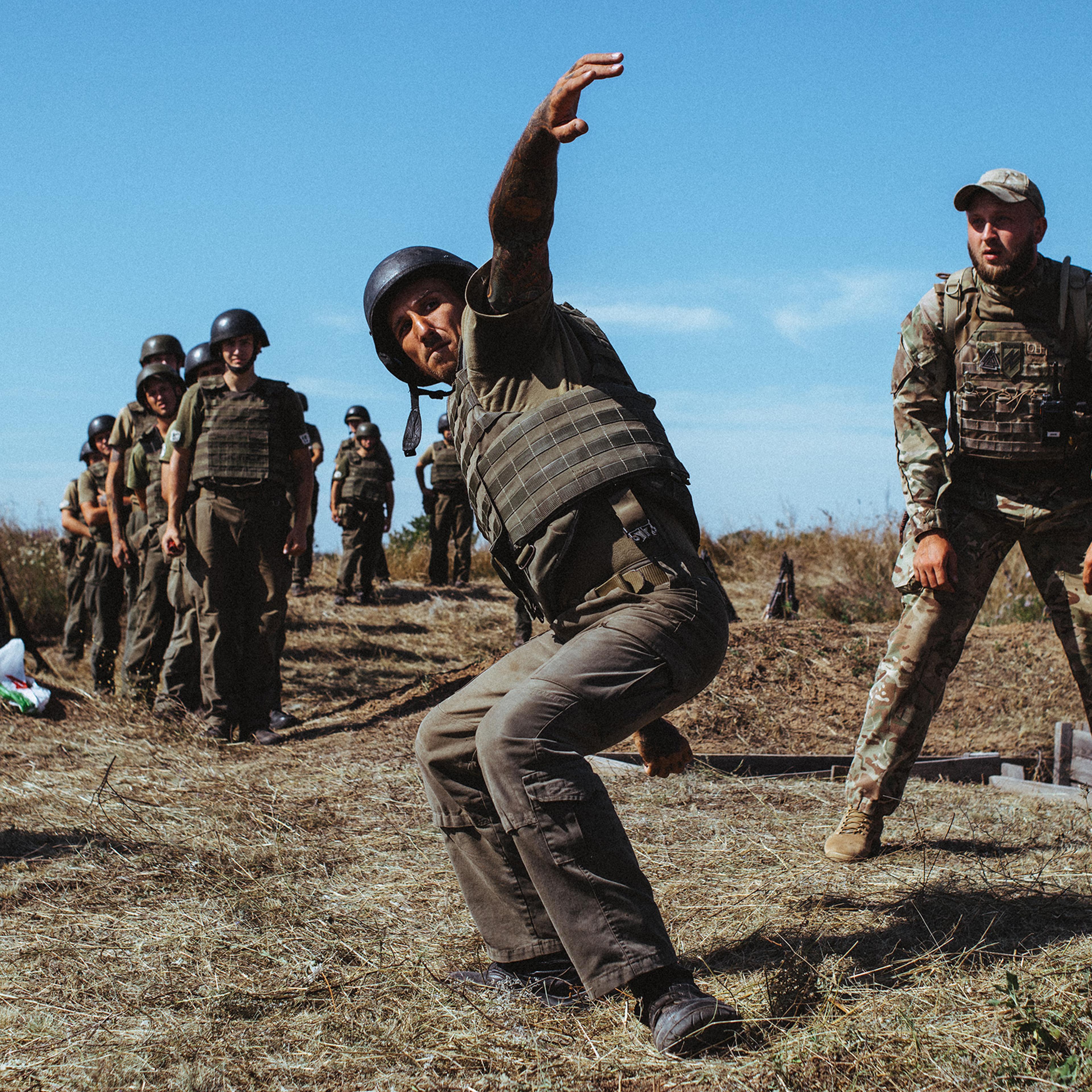 Recruits training in August 2019 with the military wing of Ukraine’s far-right Azov movement, which has inspired white supremacists from around the world.