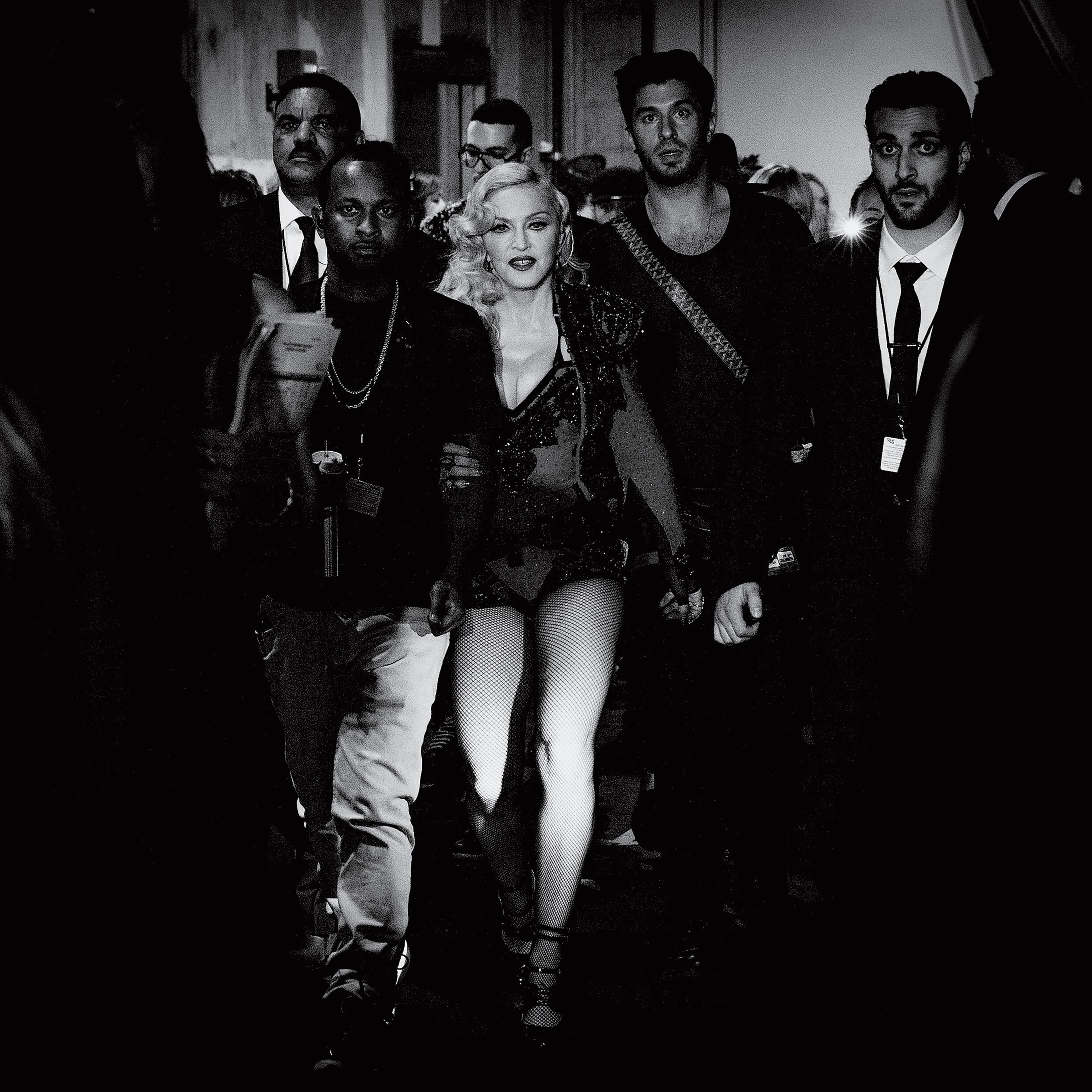 Hitting her stride: Madonna backstage at the 57th annual Grammy Awards on Feb. 8