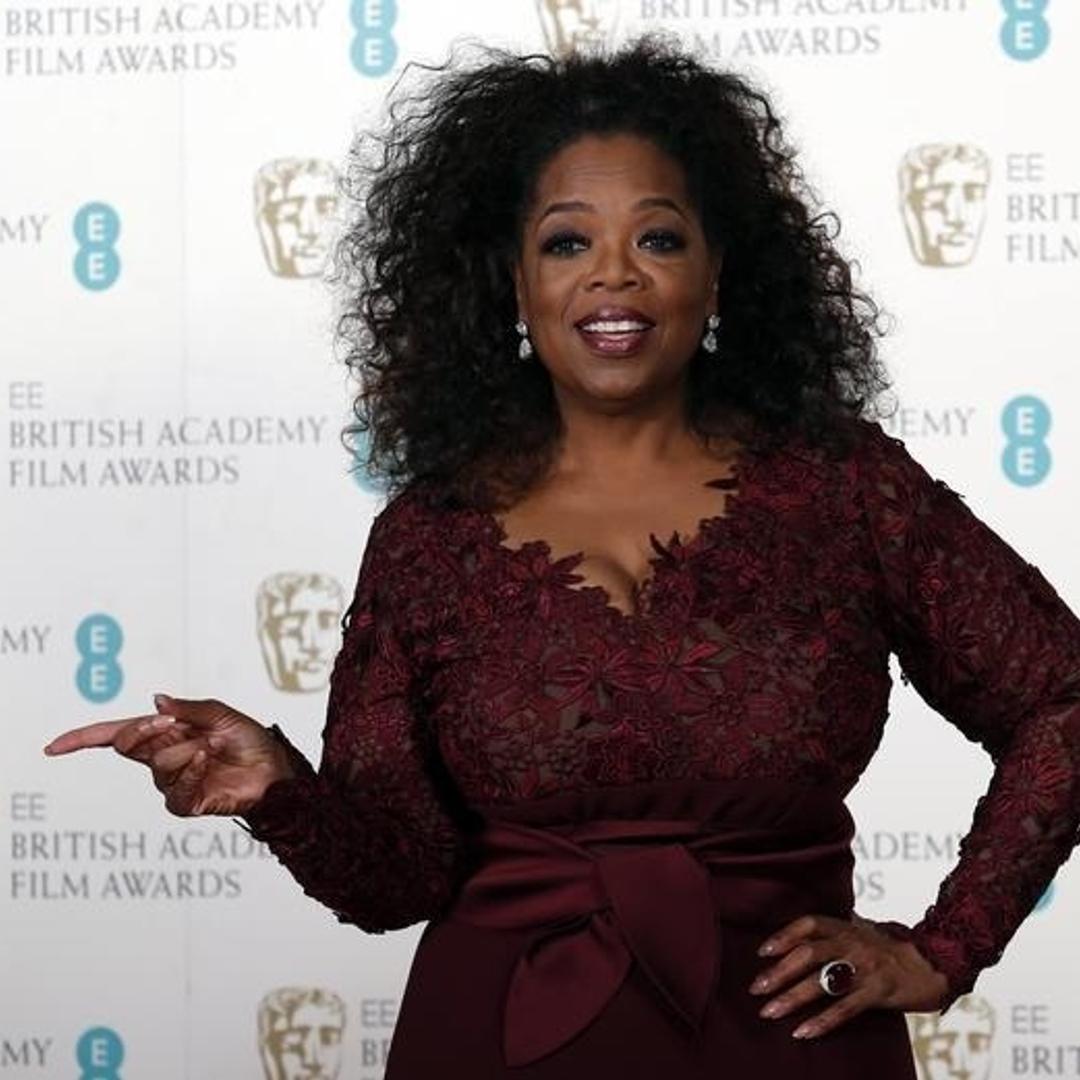 Citation reader Winfrey poses in the Winner's Area at the BAFTA awards ceremony at the Royal Opera House in London