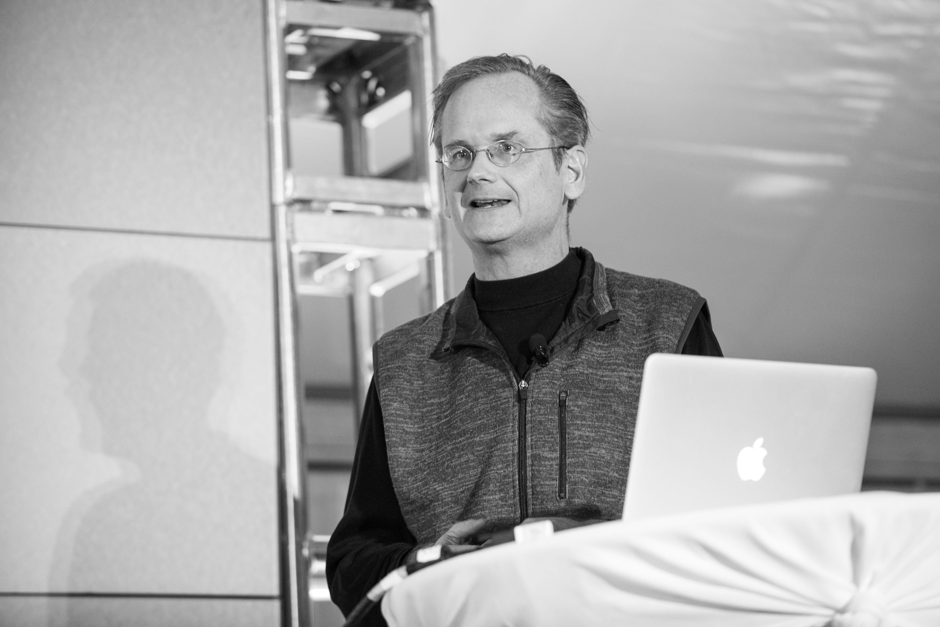 Larry Lessig speaks at the Nantucket project on September 26, 2014.