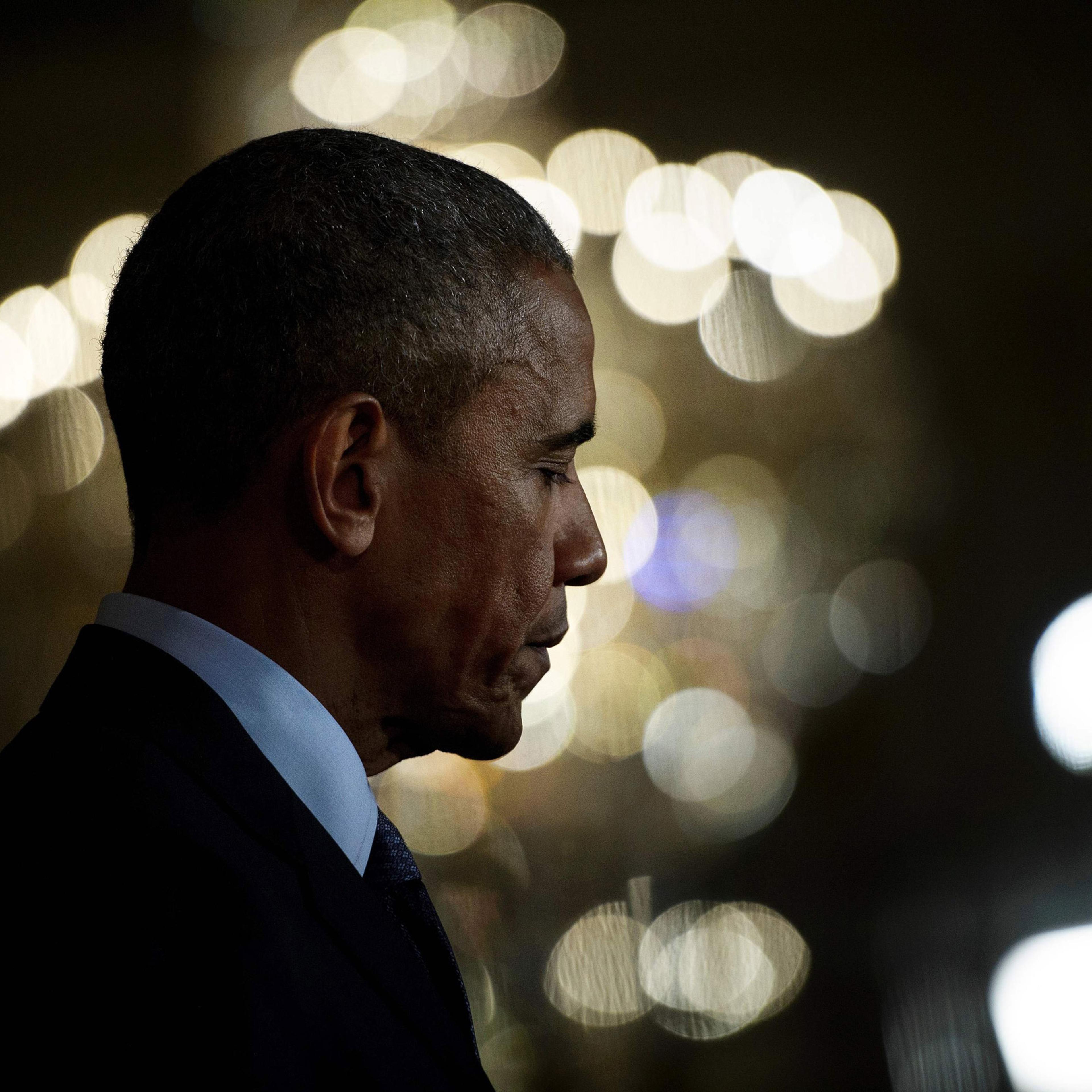 US President Barack Obama pauses while speaking during an event to celebrate the 2015 WNBA Champions, Minnesota Lynx, in the East Room of the White House June 27, 2016 in Washington, DC. / AFP PHOTO / Brendan SmialowskiBRENDAN SMIALOWSKI/AFP/Getty Images