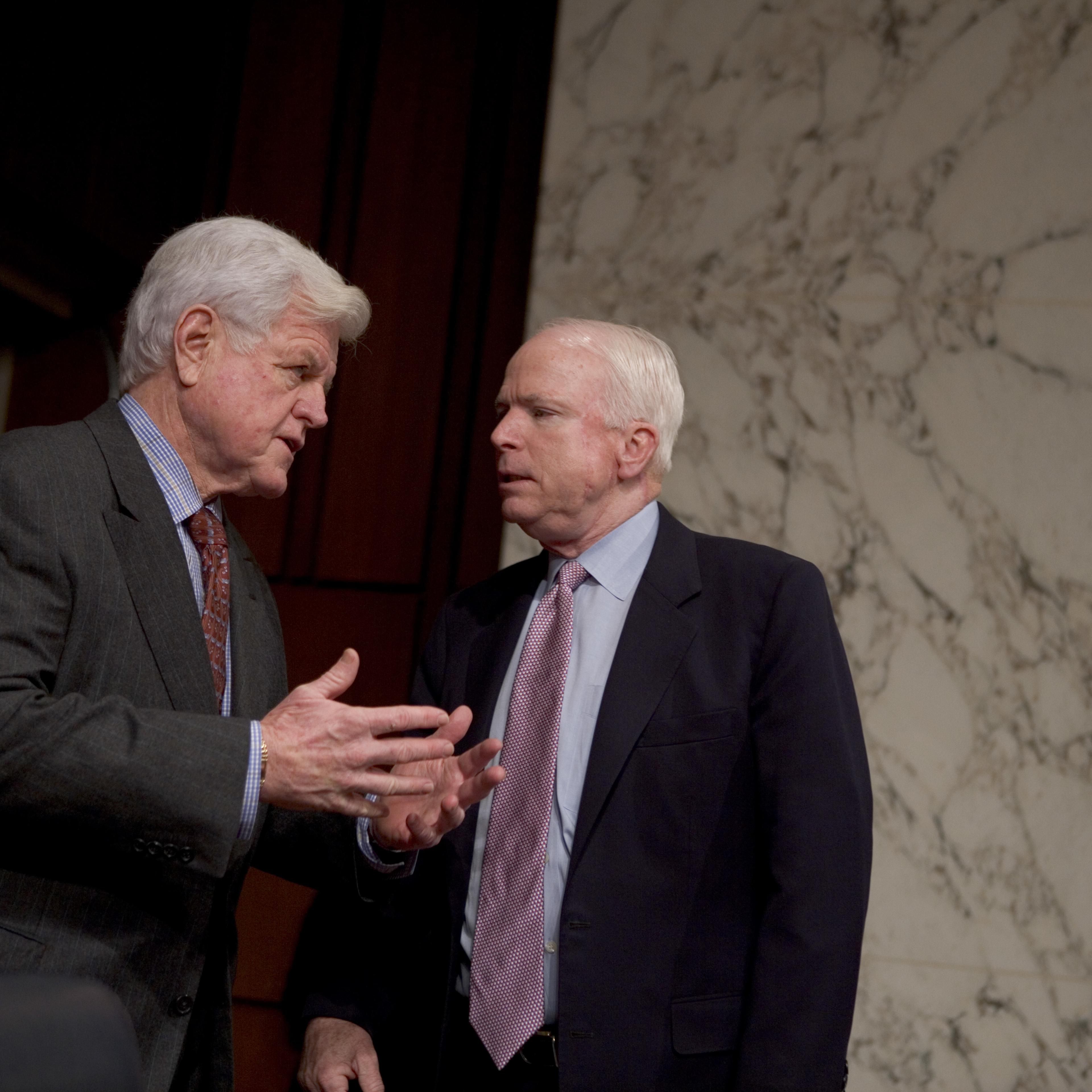 Ted Kennedy and John McCain talking