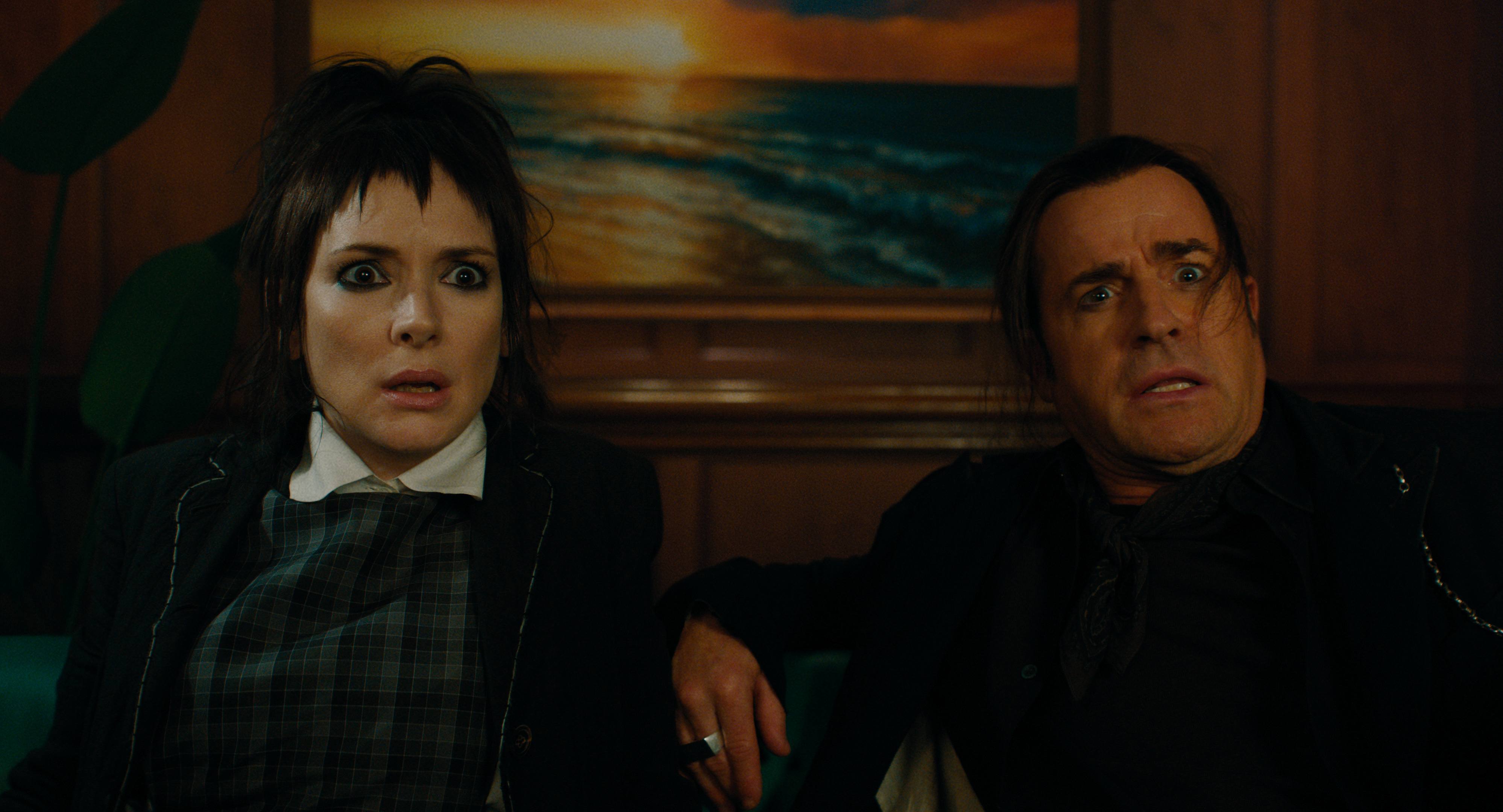 Winona Ryder as Lydia and Justin Theroux as Rory in 'Beetlejuice Beetlejuice'