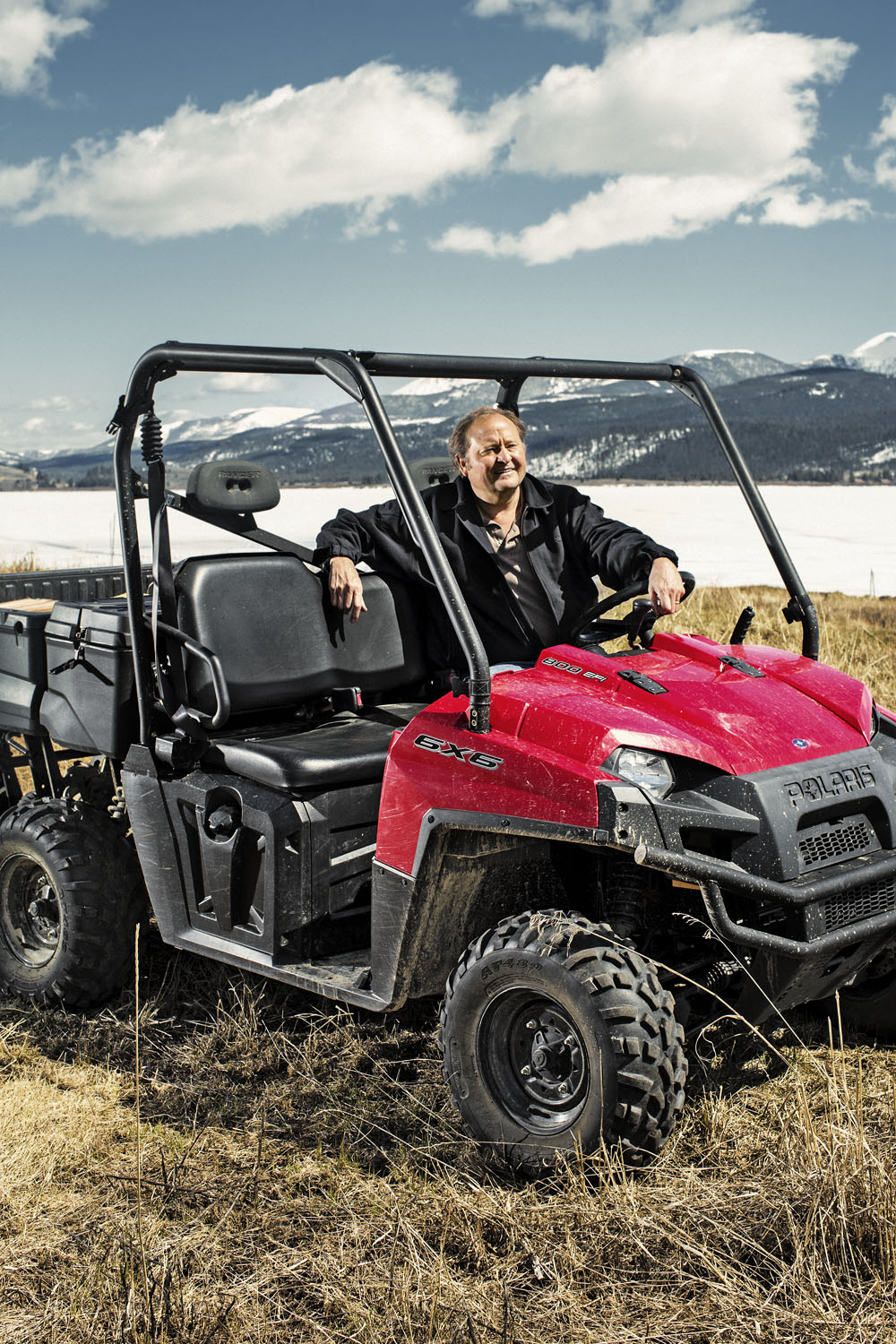 Former Montana Gov. Brian Schweitzer takes aim at a gopher that he spotted on his property in Montana. He could not get a clean shot and never fired.