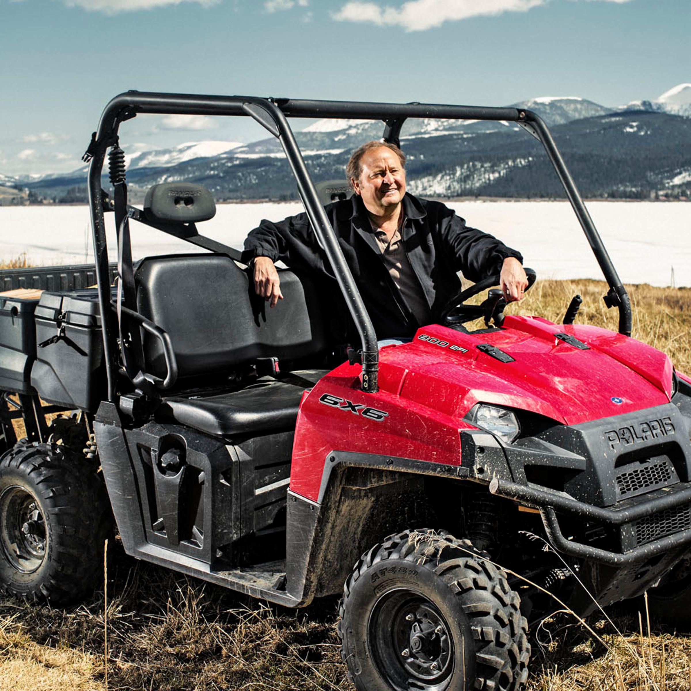 Former Montana Gov. Brian Schweitzer takes aim at a gopher that he spotted on his property in Montana. He could not get a clean shot and never fired.