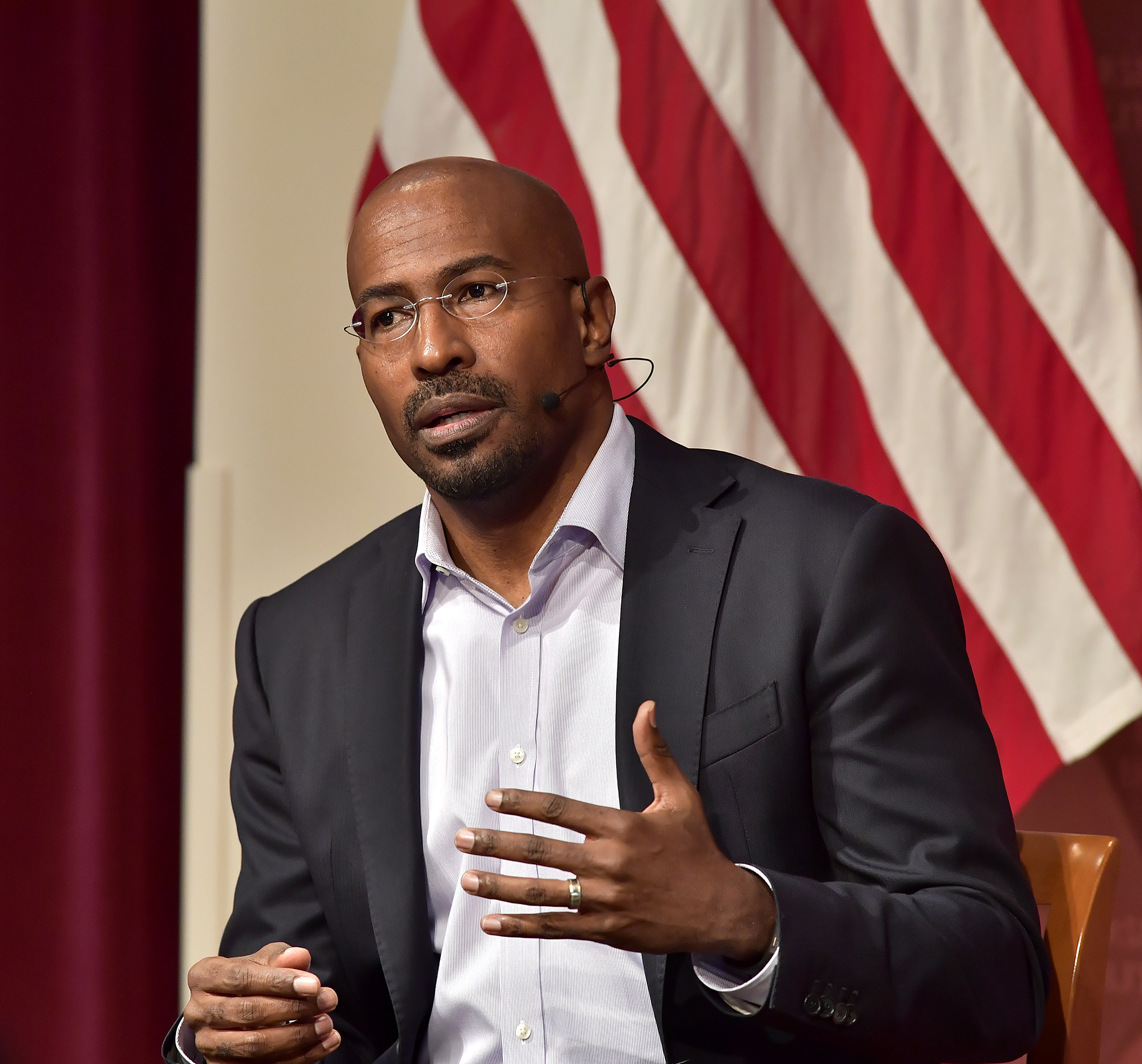 CNN Political Correspondent Van Jones speaks at Harvard University John F. Kennedy Junior Forum, Oct. 13, 2017 in Cambridge, Mass.
