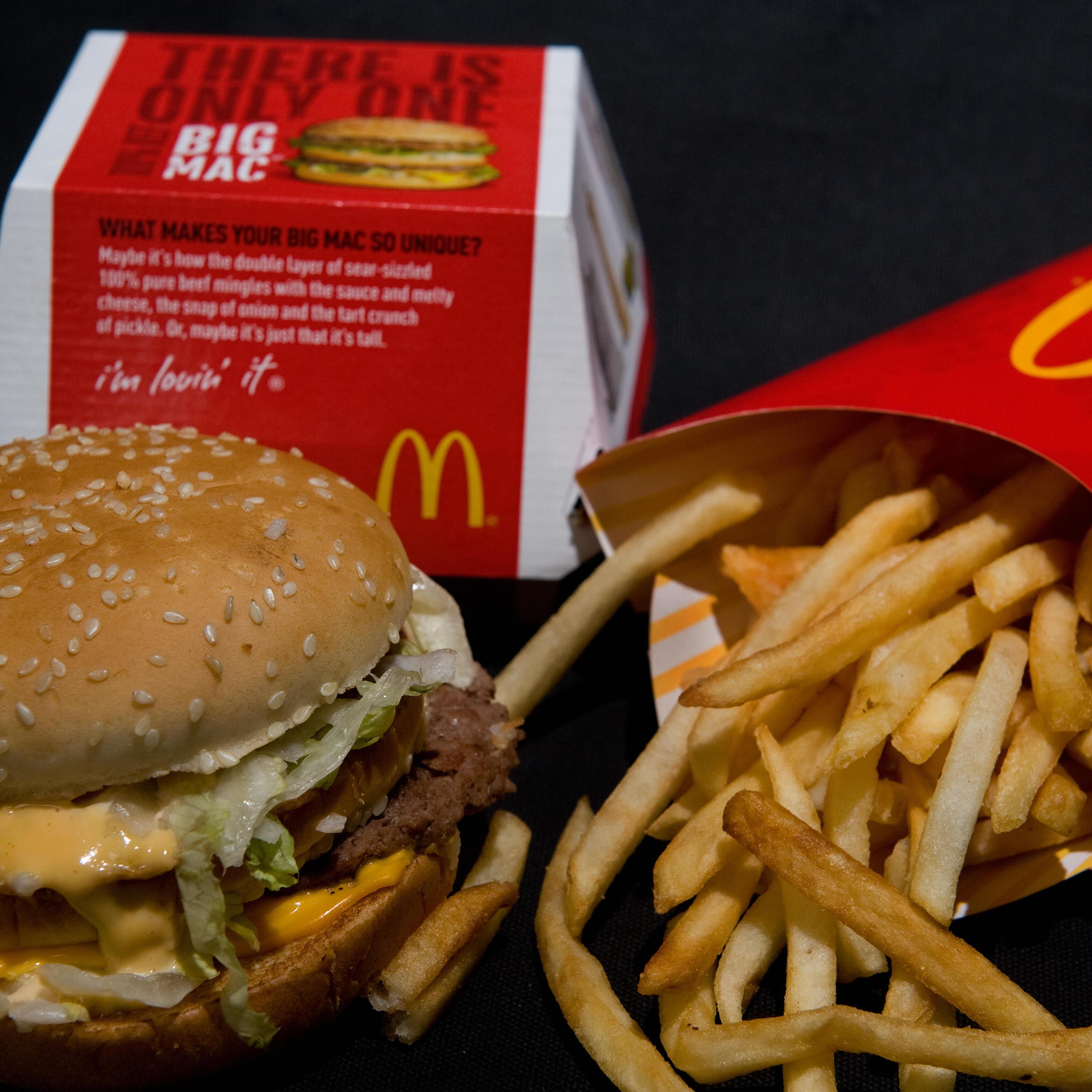 A McDonald's Big Mac and French Fries ar