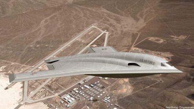 An artist's rendering of what the Long Range Strike Bomber might look like.