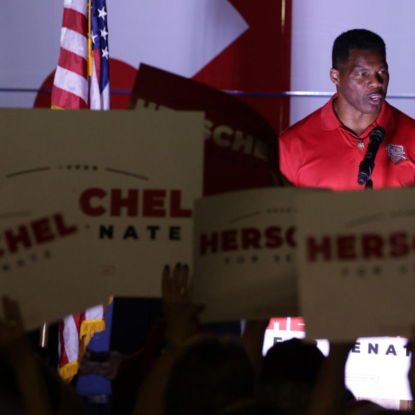 Herschel Walker Campaigns For Senator Of Georgia On Eve Of Midterm Election