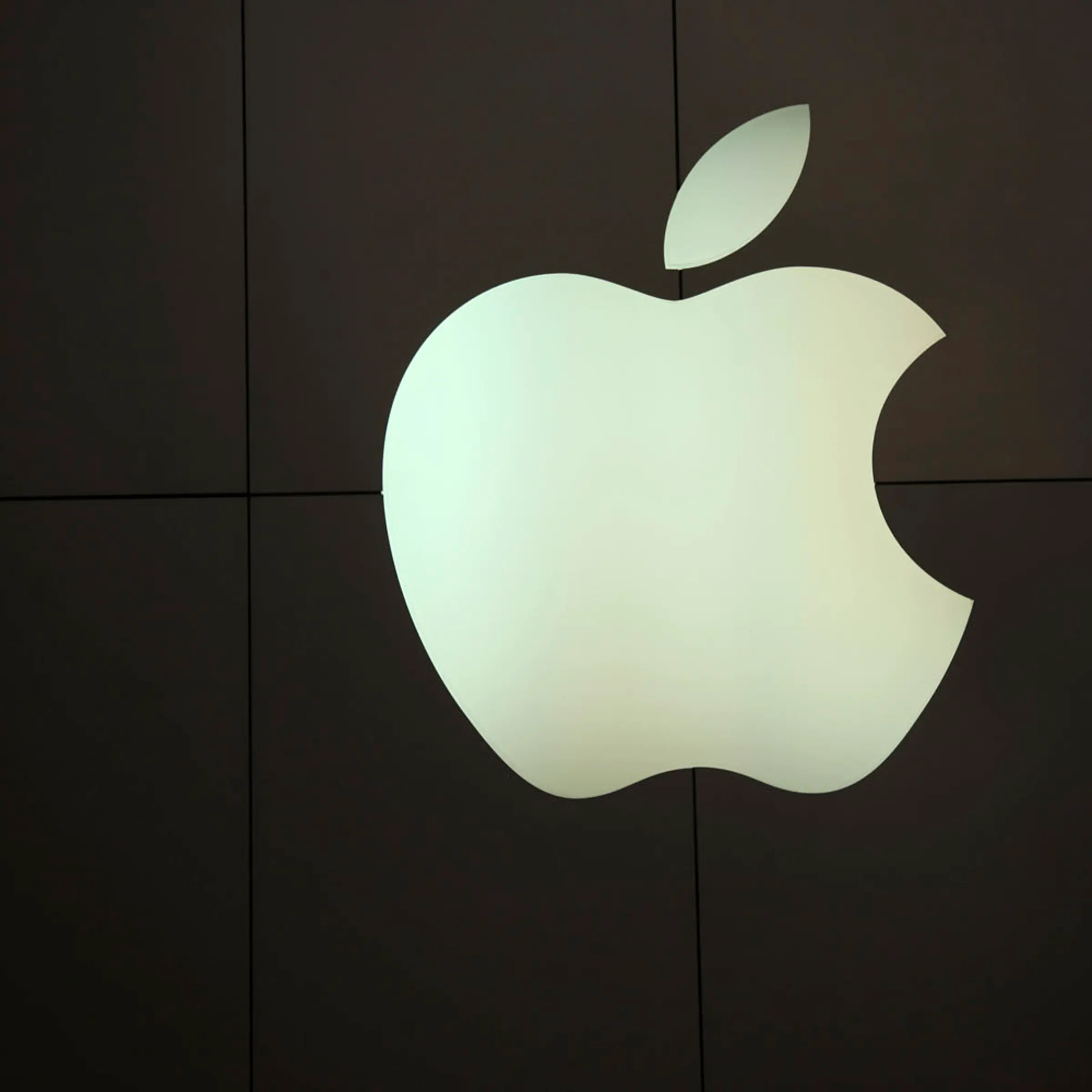 The Apple logo is pictured at the company's flagship retail store in San Francisco.