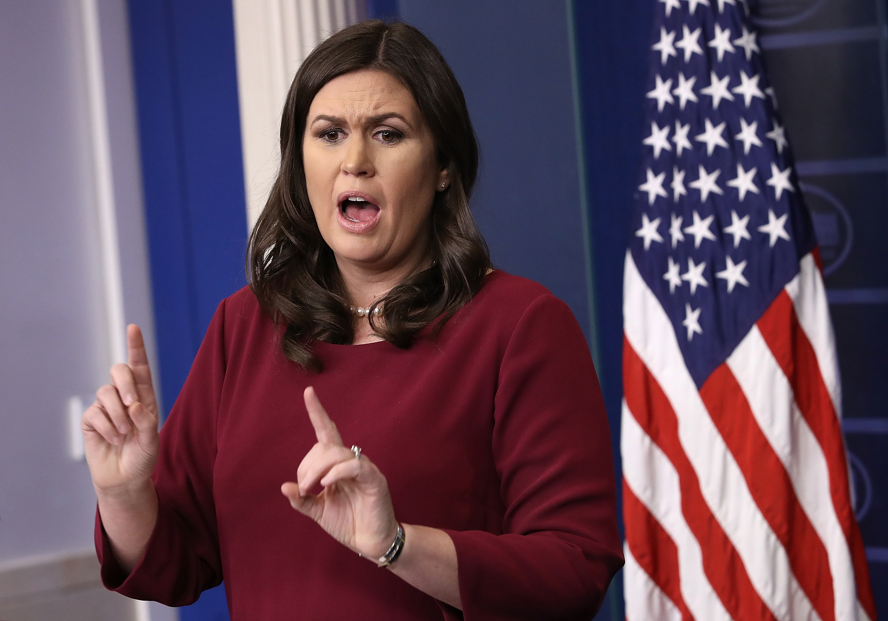 Press Secretary Sarah Huckabee Sanders Holds Daily Briefing At White House