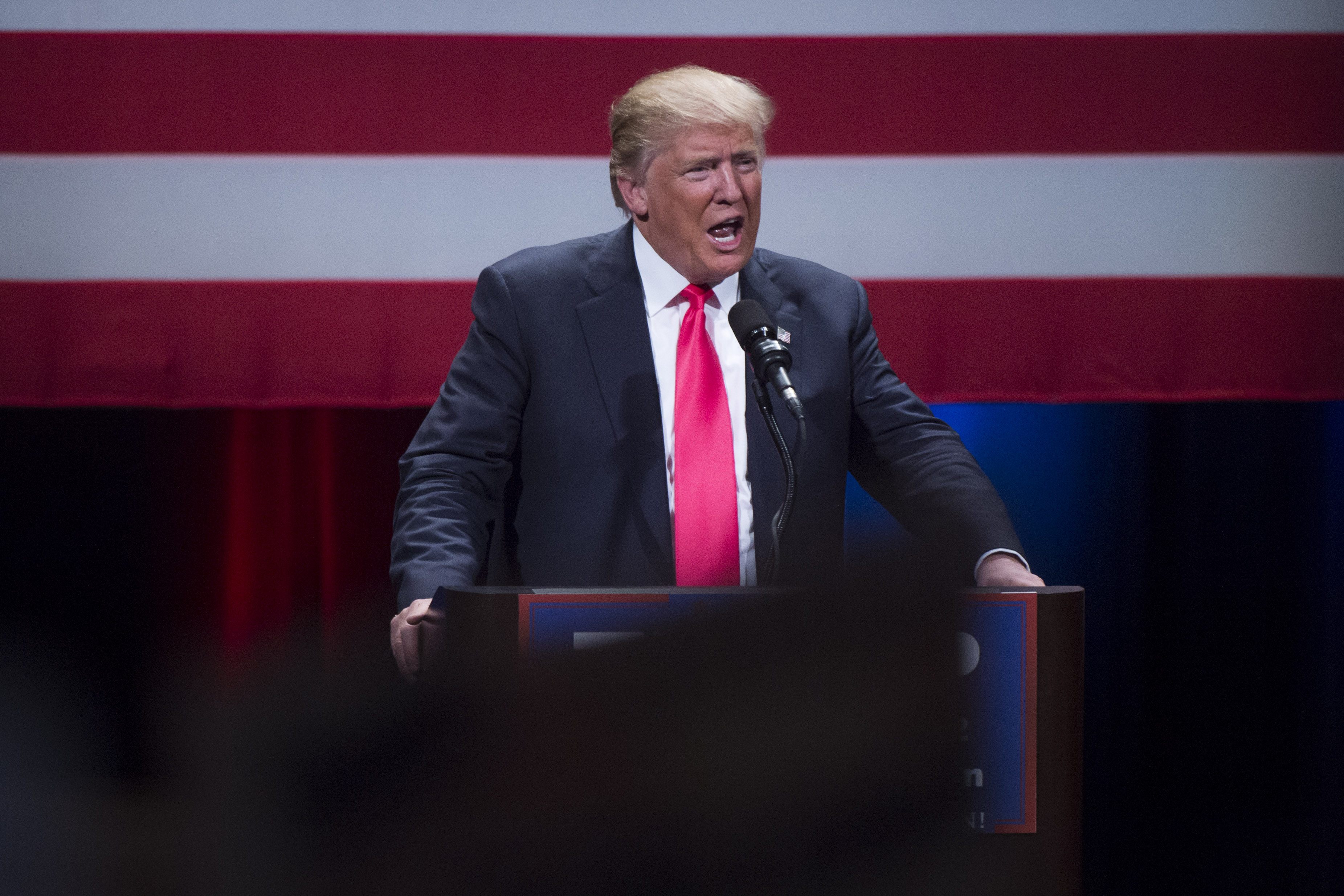 Republican presidential candidate Donald Trump in Milwaukee, WI.