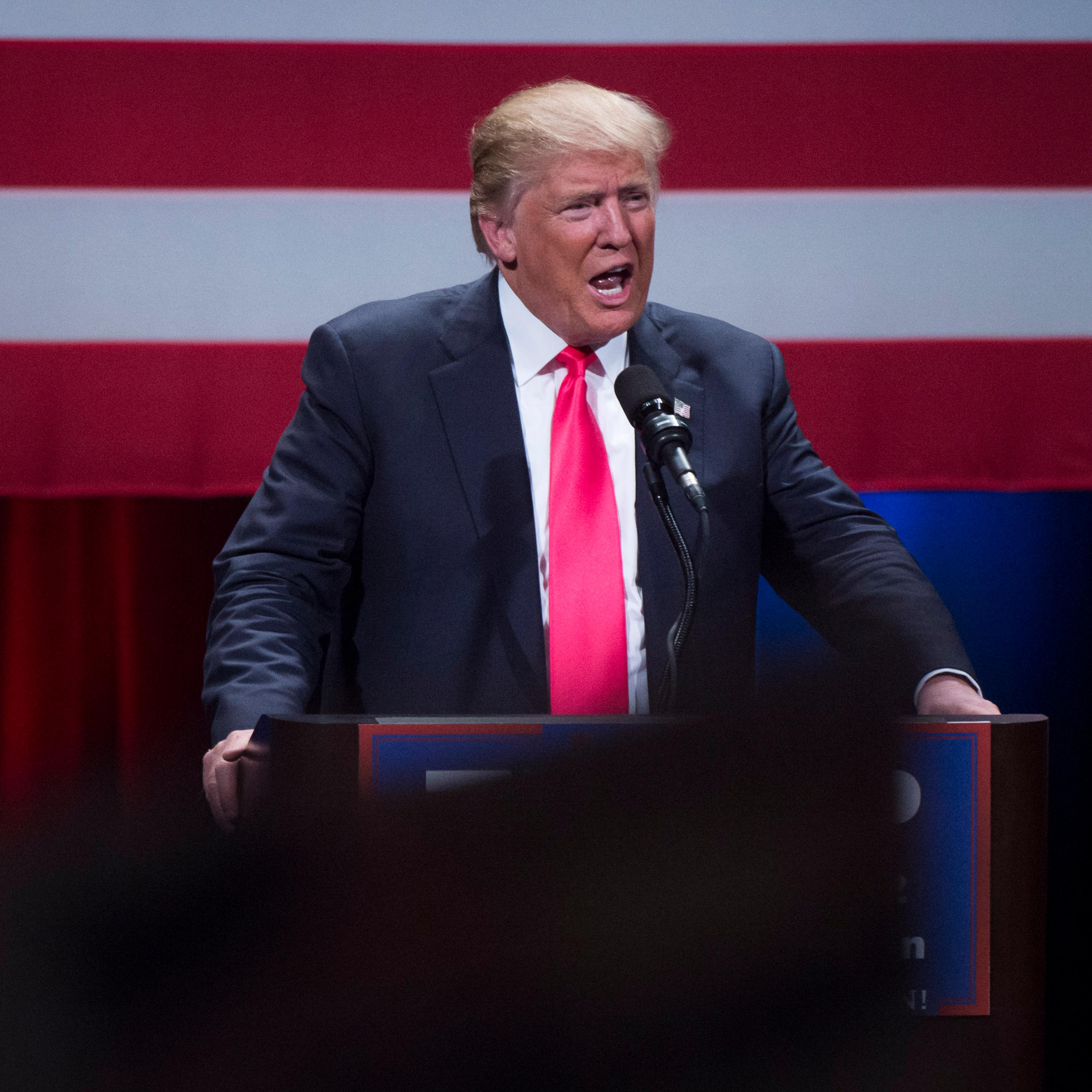 Republican presidential candidate Donald Trump in Milwaukee, WI.