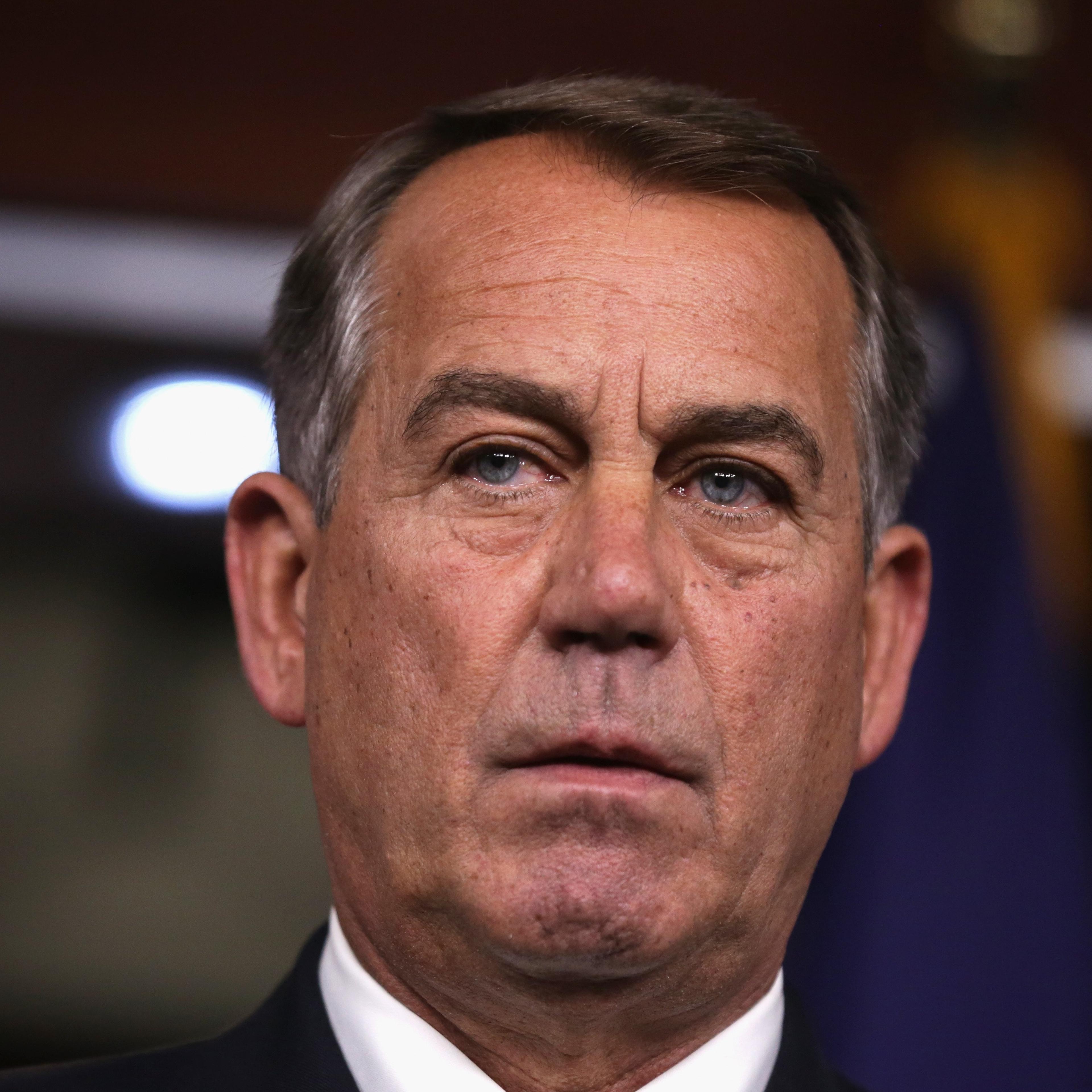 John Boehner Holds Press Briefing At The Capitol