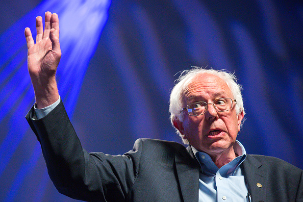 U.S. Sen. Bernie Sanders (I-VT) addresses hecklers and supporters at the Netroots Nation 2015 Presidential Town Hall in the Phoenix Convention Center July 18, 2015 in Phoenix, Arizona.