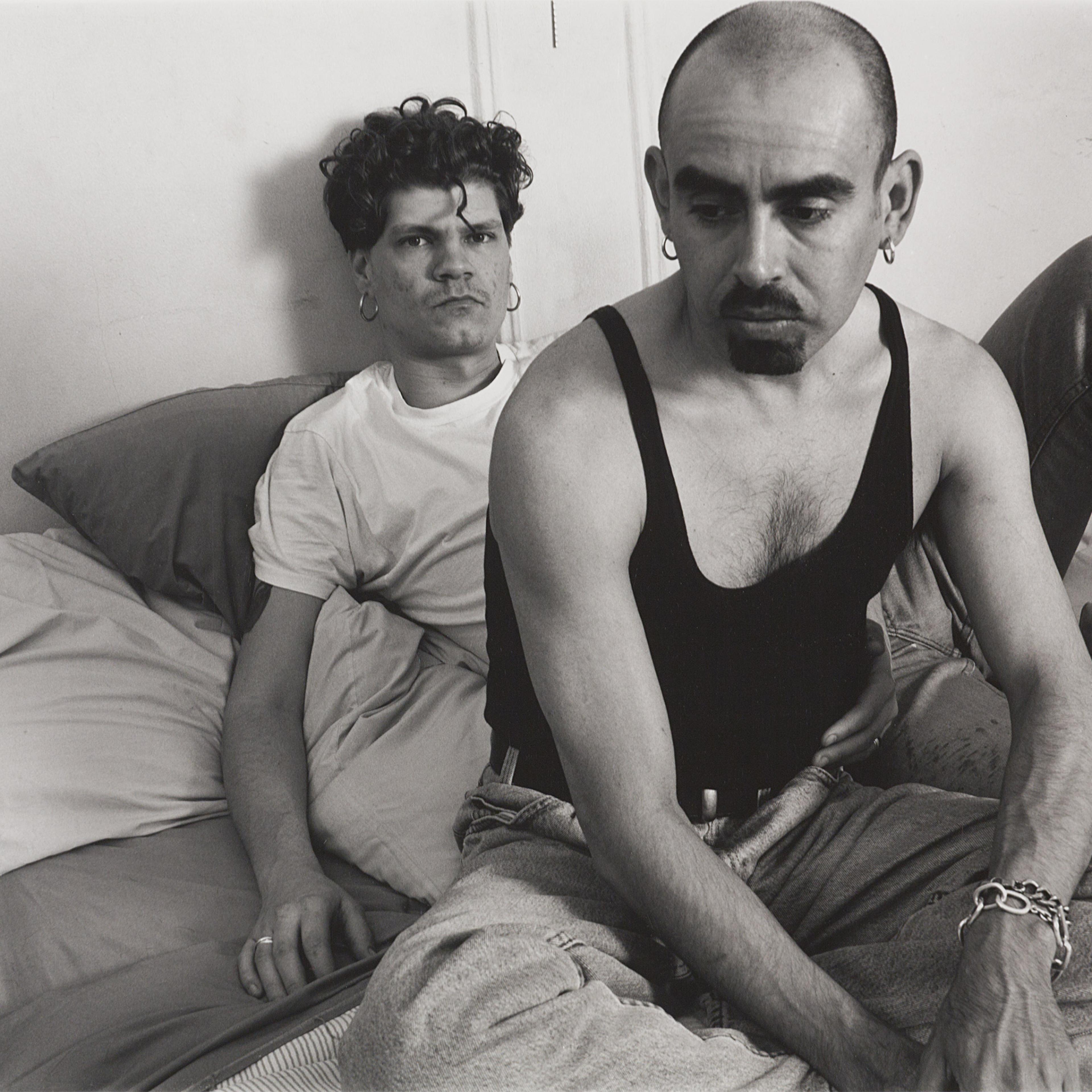 Rod Sorge (1969-1999), ACT UP Needle Exchange and Amador Vega, ACT UP Latino Caucus. Circa 1991.