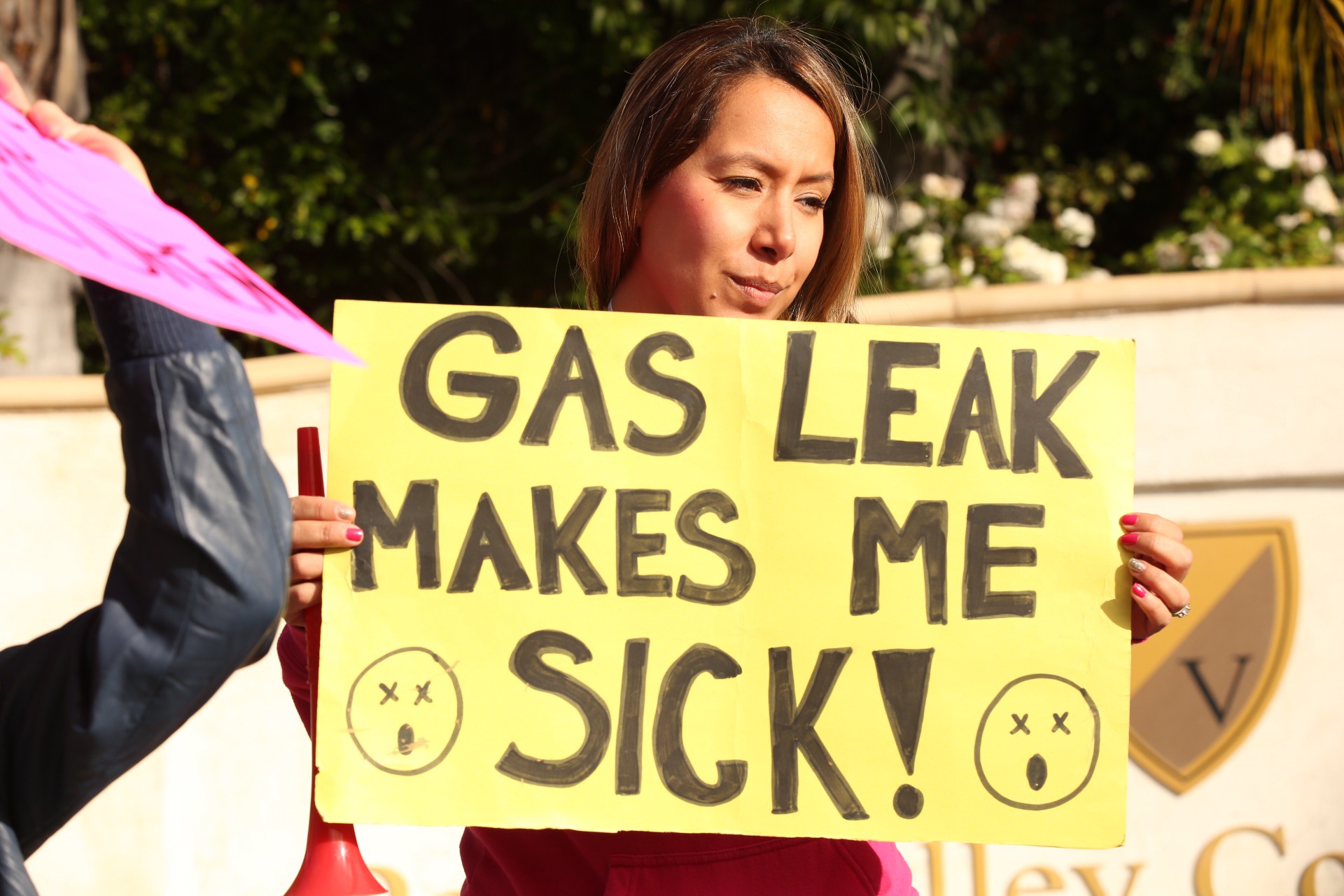 Parents Protest Outside Porter Ranch Elementary School