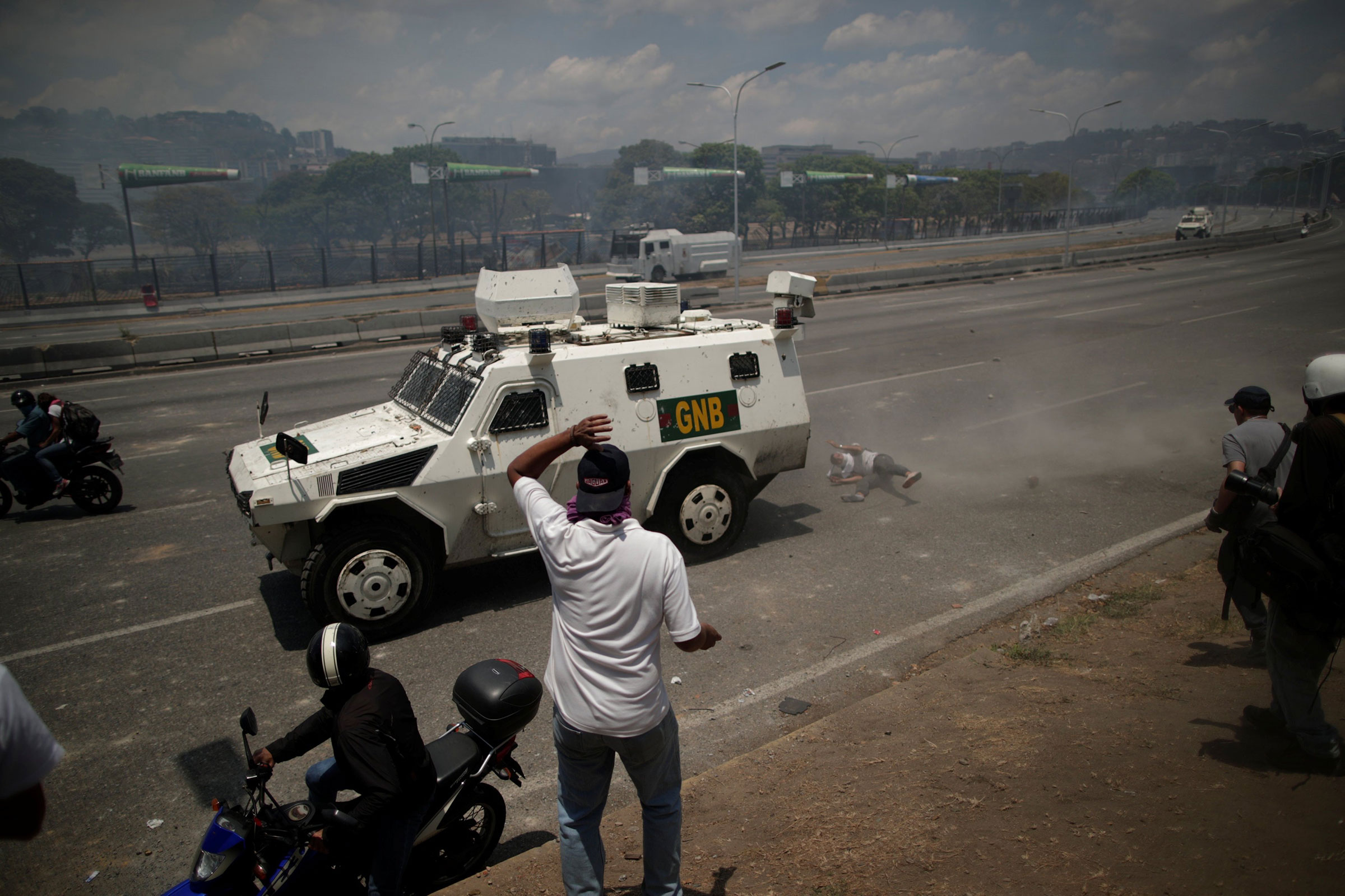 Opposition demonstration near the Generalisimo Francisco de Miranda Airbase "La Carlota" in Caracas