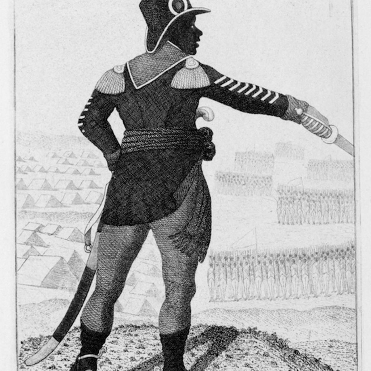 Pierre Dominique Toussaint l'Ouverture (1746-1803) Haitian revolutionary leader. Etching by John Kay 1802.