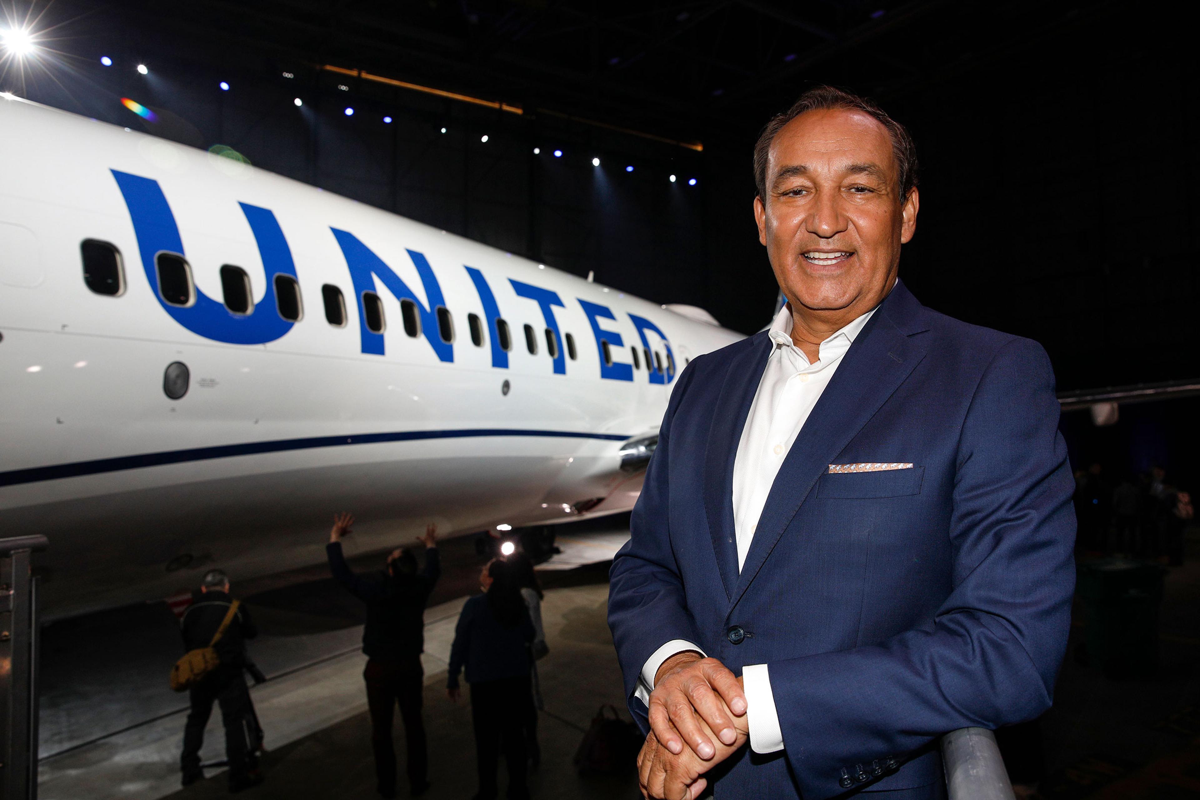 Oscar Munoz, chief executive officer of United Continental Holdings Inc. during an event in Chicago on Wednesday, April 24, 2019.
