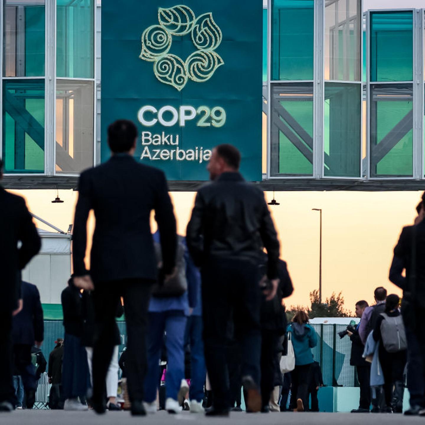 the entrance to COP29 in Baku