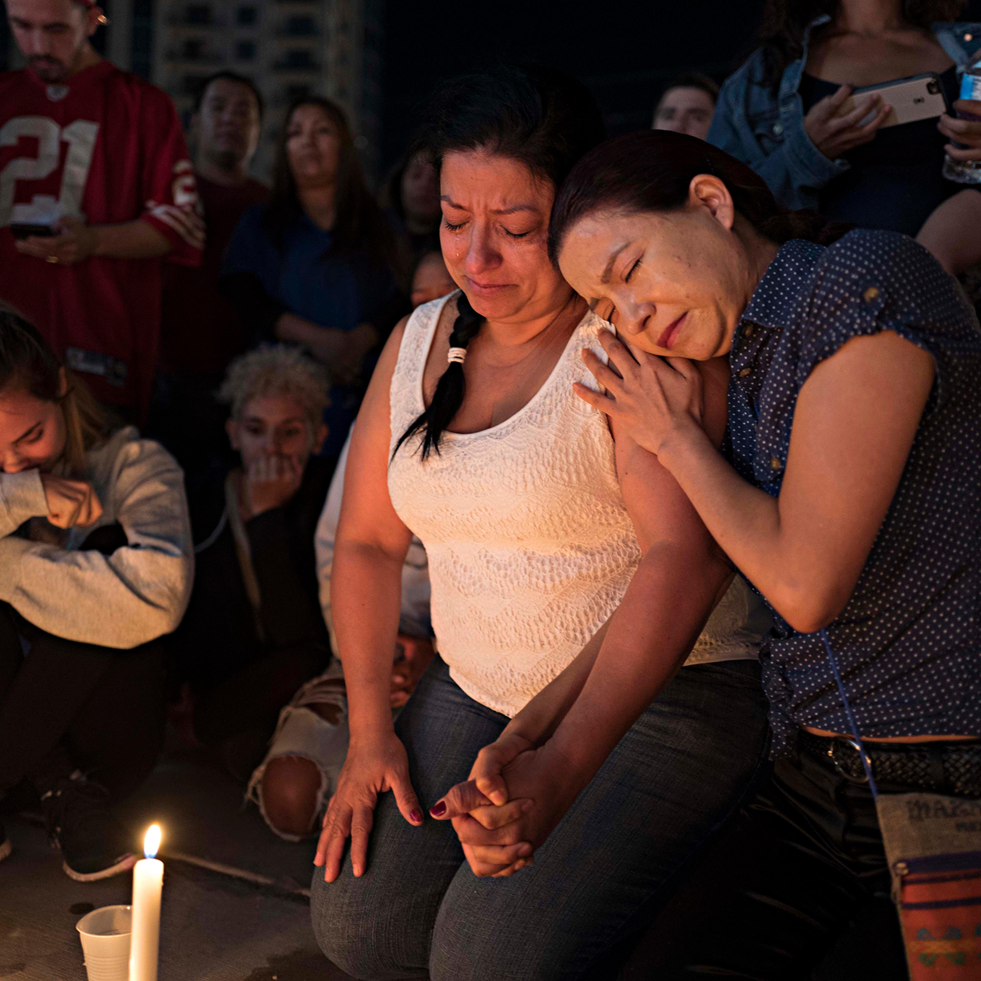 A street vigil held at Las Vegas Boulevard and Sahara Avenue, October 2, 2017. photograph by Matt Stuart—Magnum for TIME
