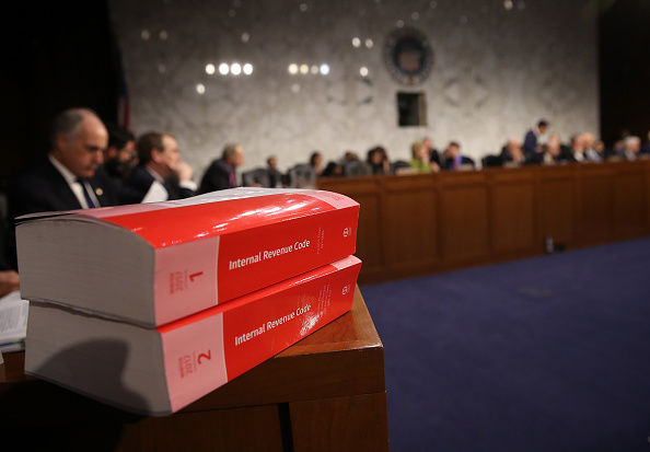 Members of the Senate Finance Committee participate in a markup of the Republican tax reform proposal November 14, 2017 in Washington, DC.
