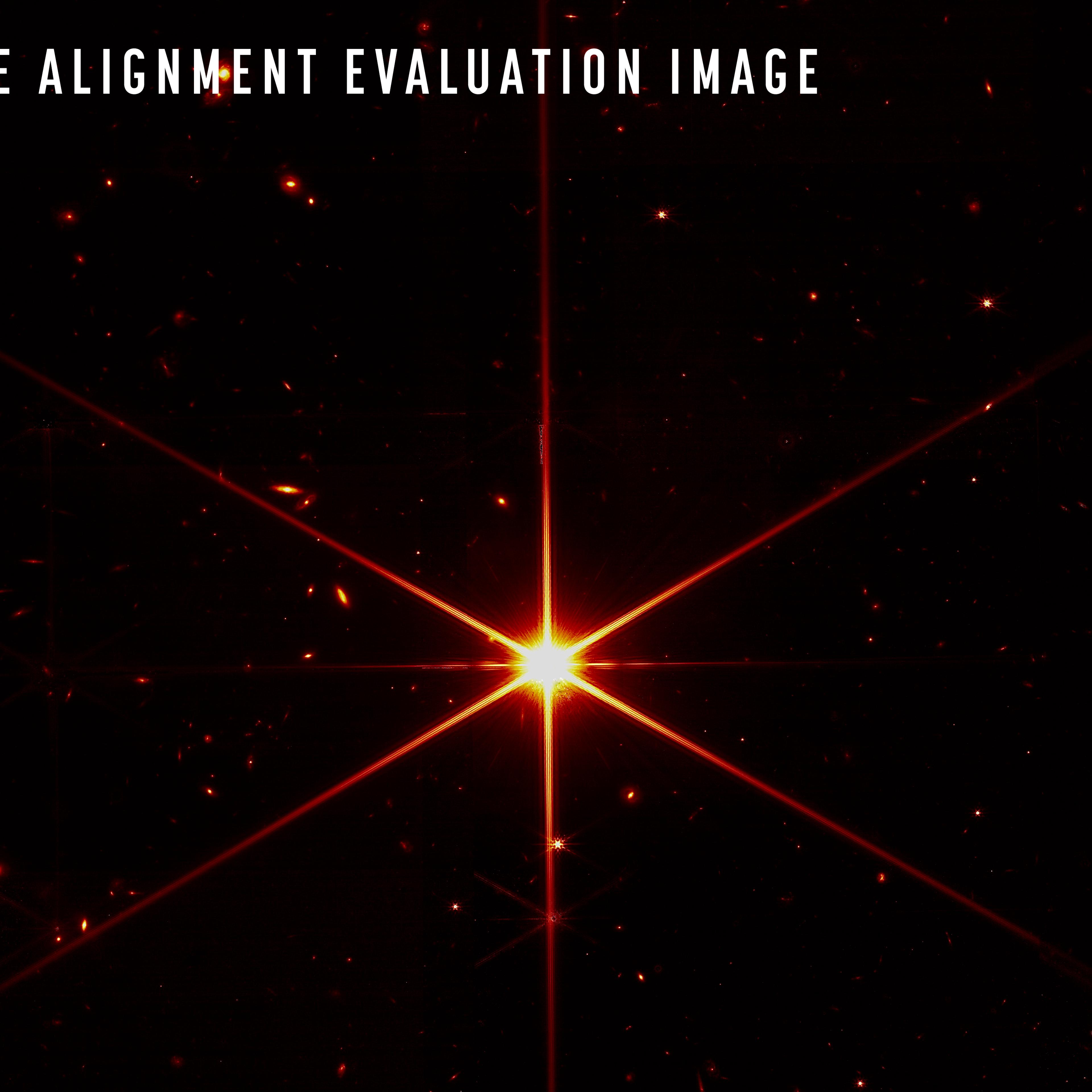 The James Webb Space Telescope's image of the star 2MASS J17554042+6551277, located 2,000 light years from Earth. Stars and galaxies much farther away are visible in the background.