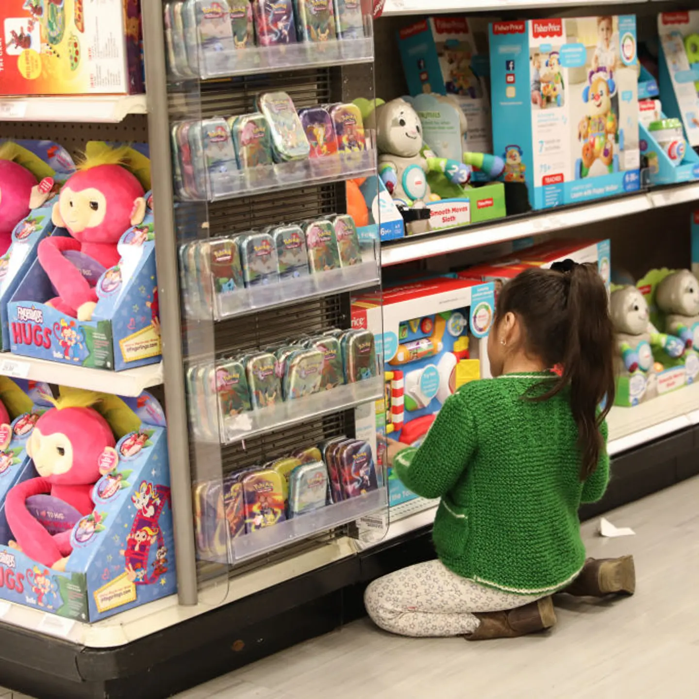 A child looks at toys on display for sale at a Target store in New York City on Nov. 28, 2019.