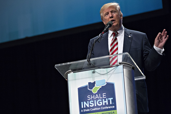 Donald Trump, 2016 Republican presidential nominee, speaks during the Marcellus Shale Coalition conference in Pittsburgh, Pennsylvania, U.S., on Thursday, Sept. 22, 2016.