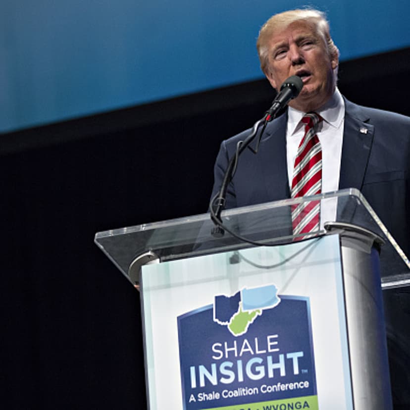 Donald Trump, 2016 Republican presidential nominee, speaks during the Marcellus Shale Coalition conference in Pittsburgh, Pennsylvania, U.S., on Thursday, Sept. 22, 2016.