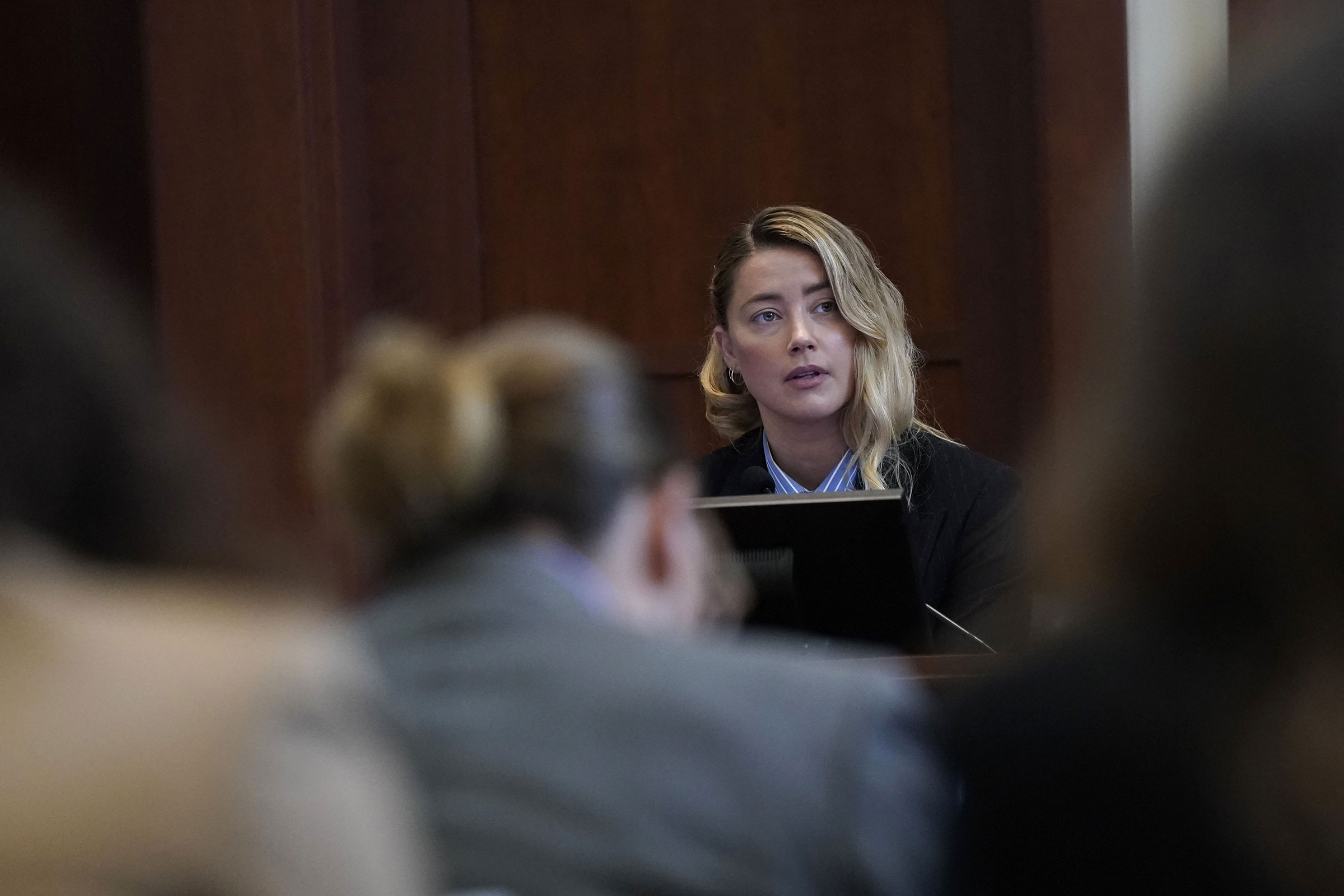 Amber Heard testifies on May 4 in a defamation case against her