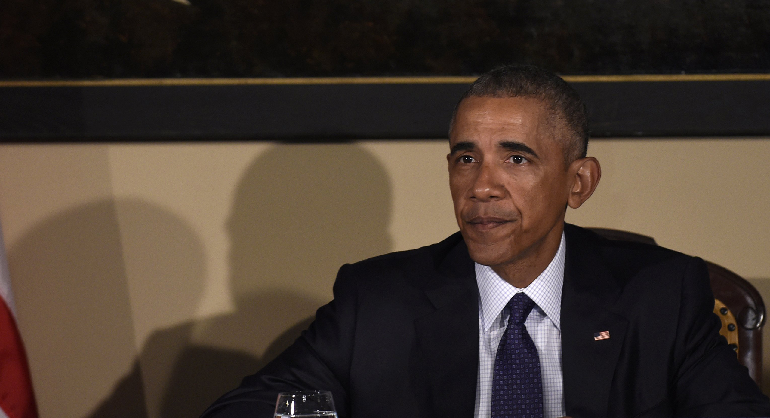 President Barack Obama convenes his National Security Council at the Treasury Department in Washington D.C. on June 14, 2016.